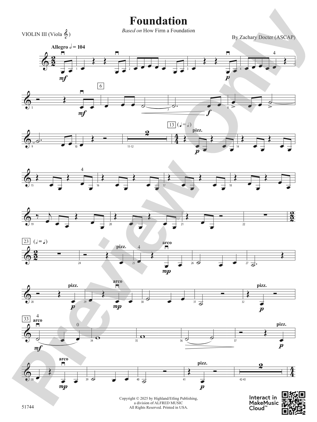 Foundation: 3rd Violin (Viola [TC])