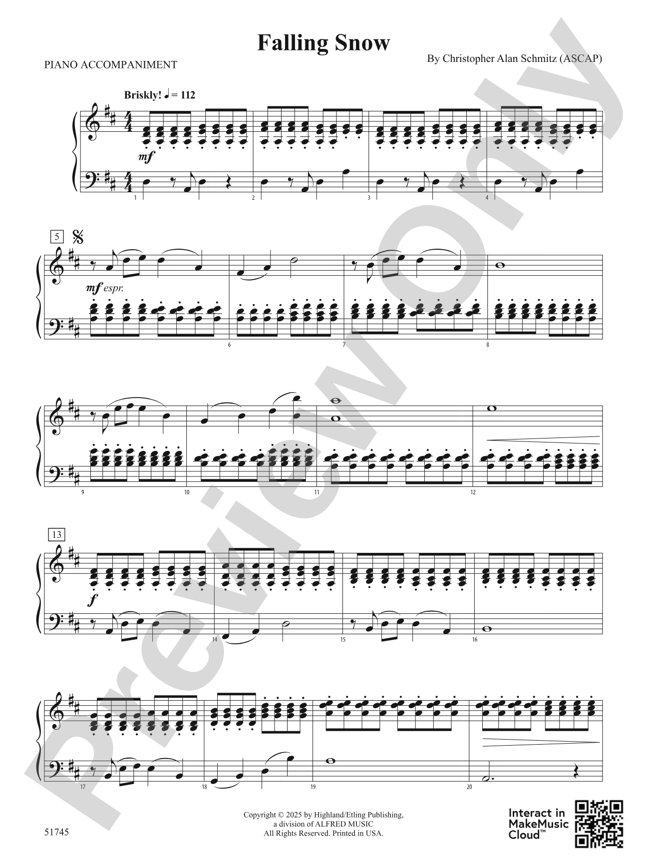 Falling Snow: Piano Accompaniment