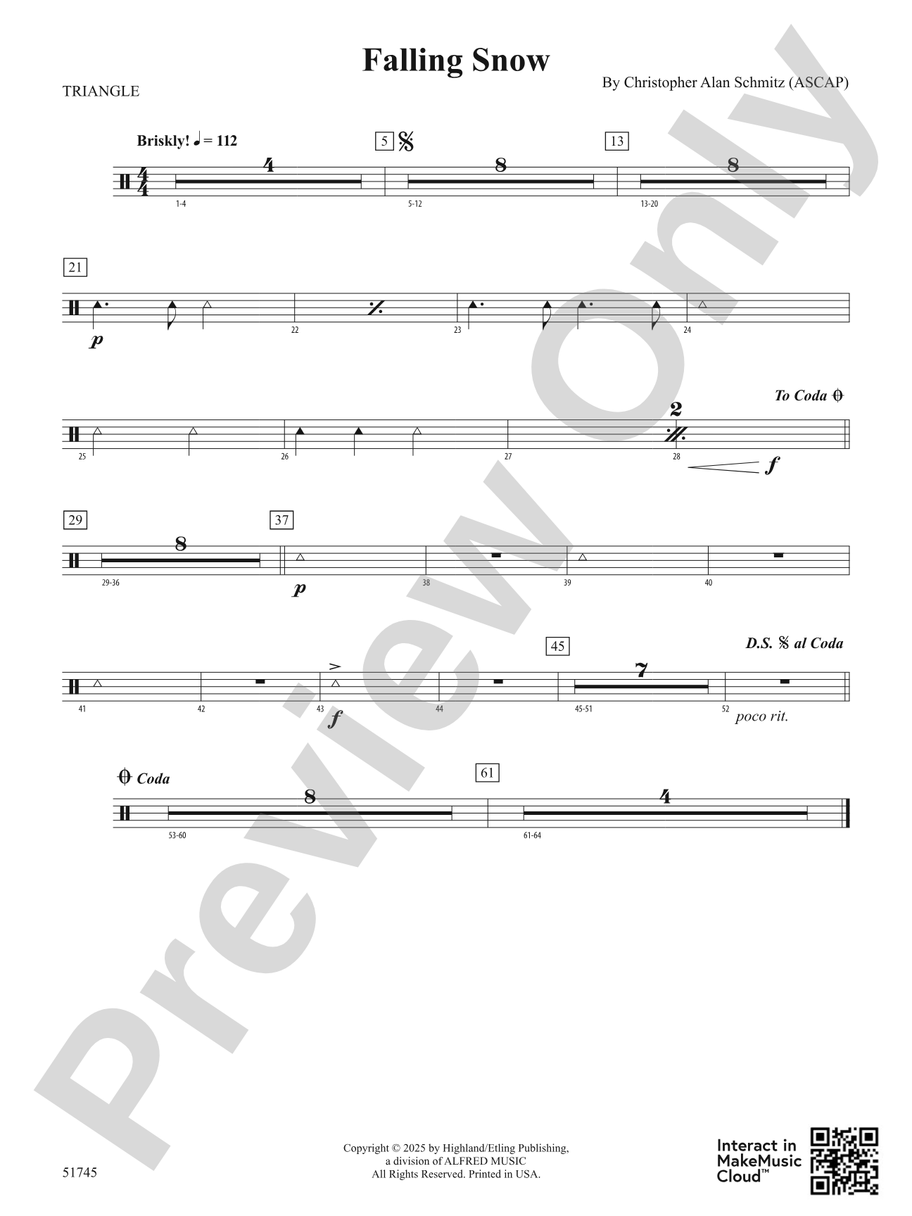 Falling Snow: 2nd Percussion