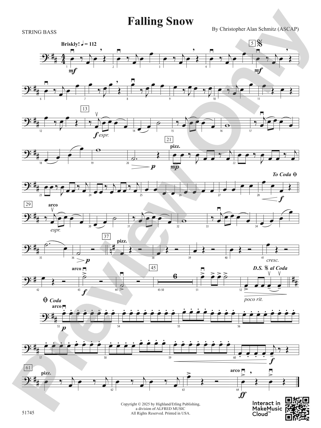 Falling Snow: String Bass