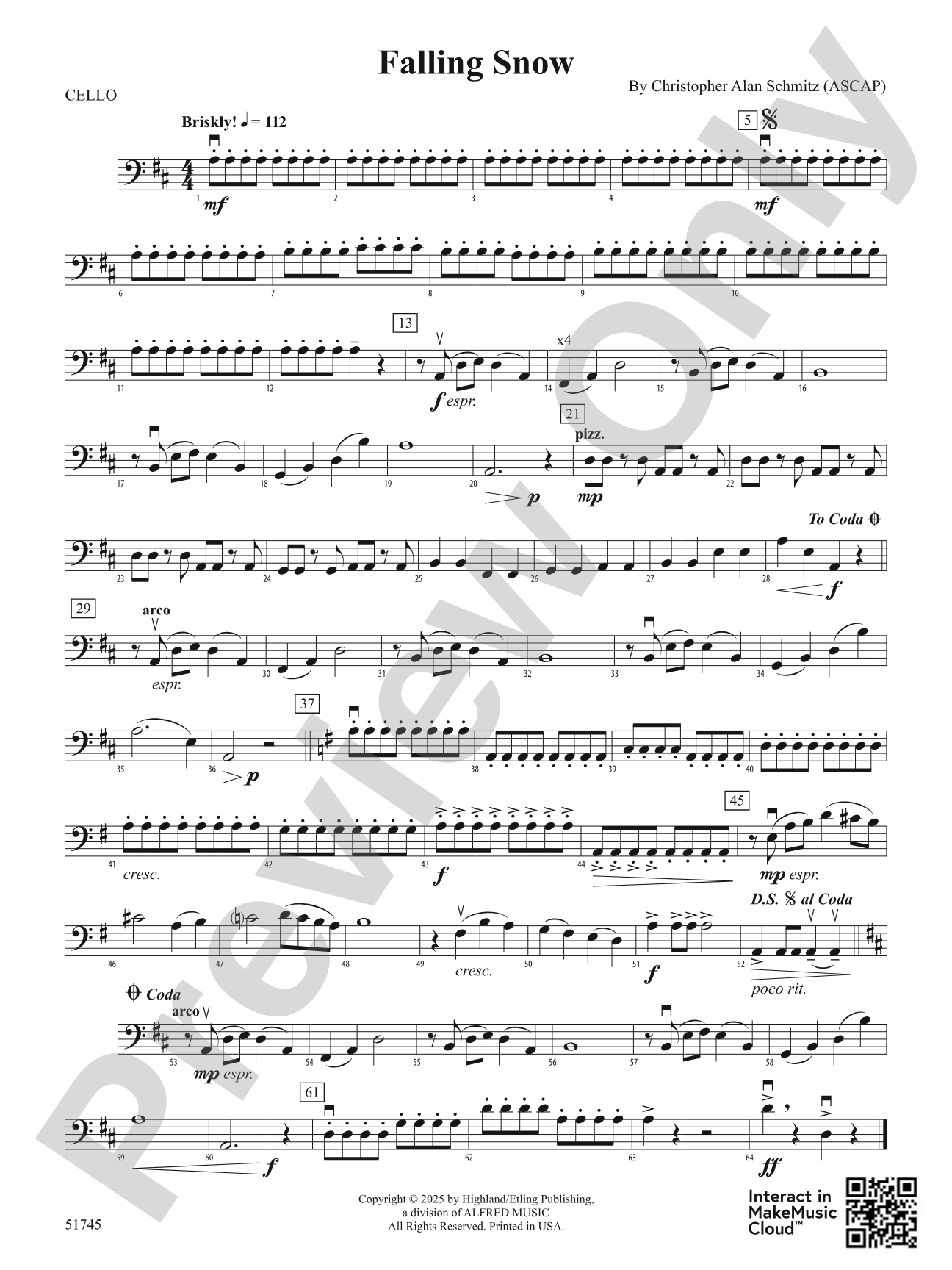 Falling Snow: Cello