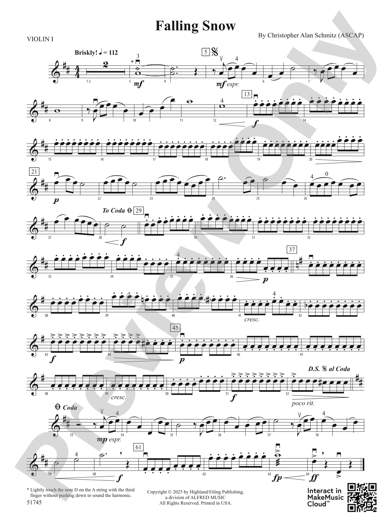 Falling Snow: 1st Violin