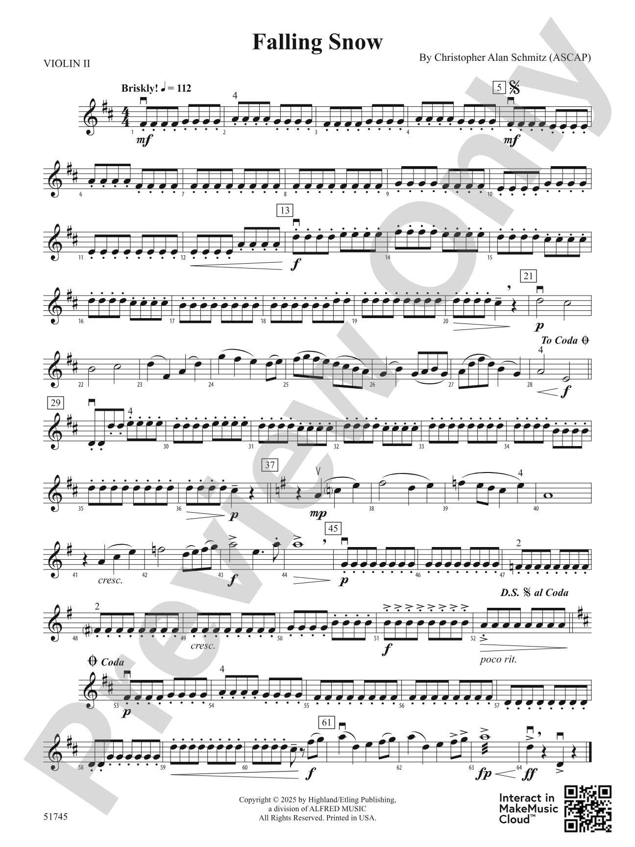 Falling Snow: 2nd Violin