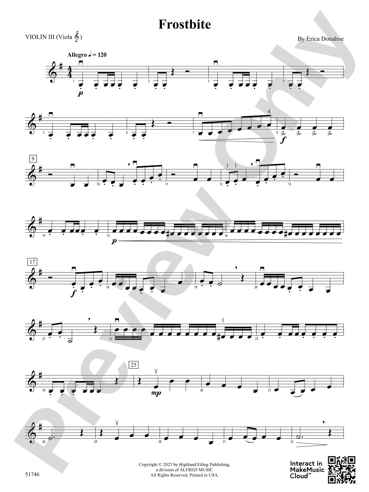 Frostbite: 3rd Violin (Viola [TC])