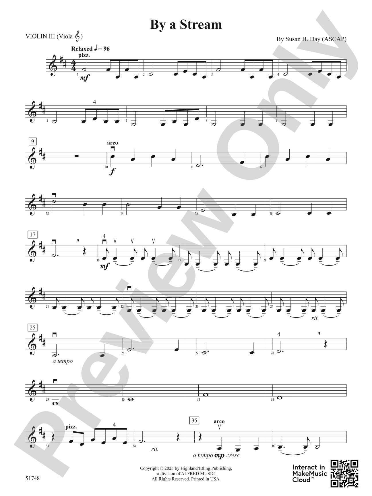 By a Stream: 3rd Violin (Viola [TC])
