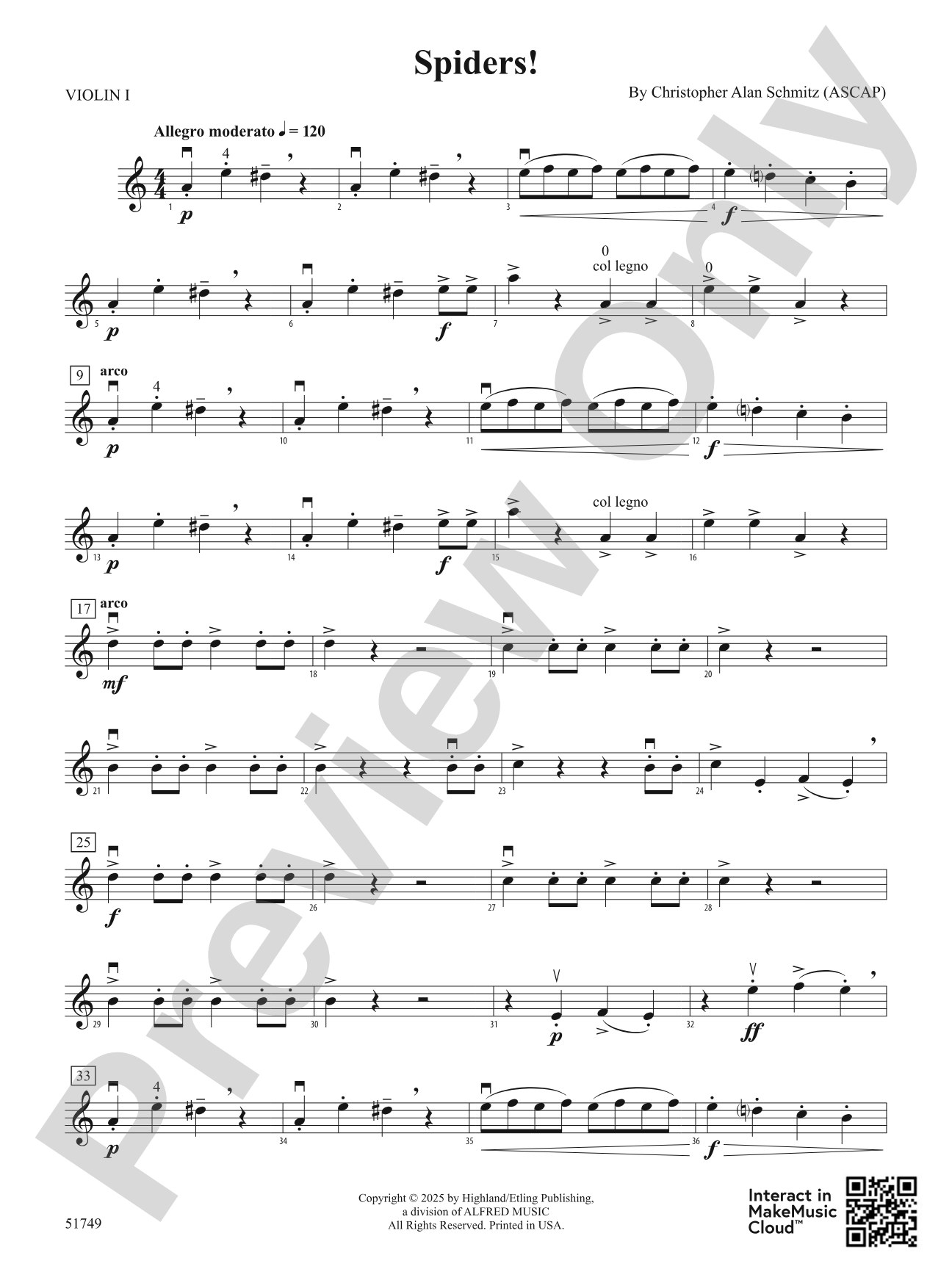 Spiders!: 1st Violin
