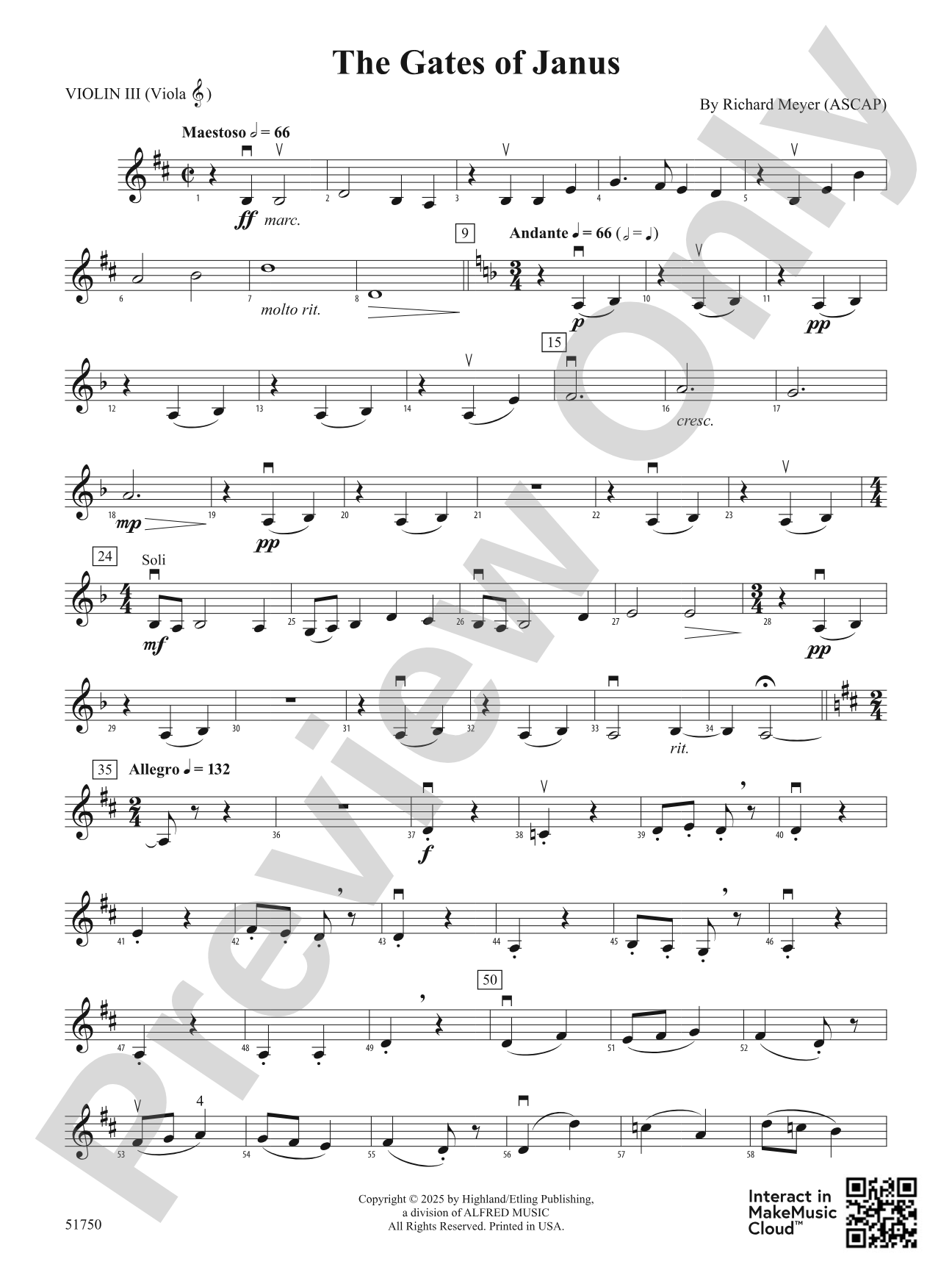 The Gates of Janus: 3rd Violin (Viola [TC])