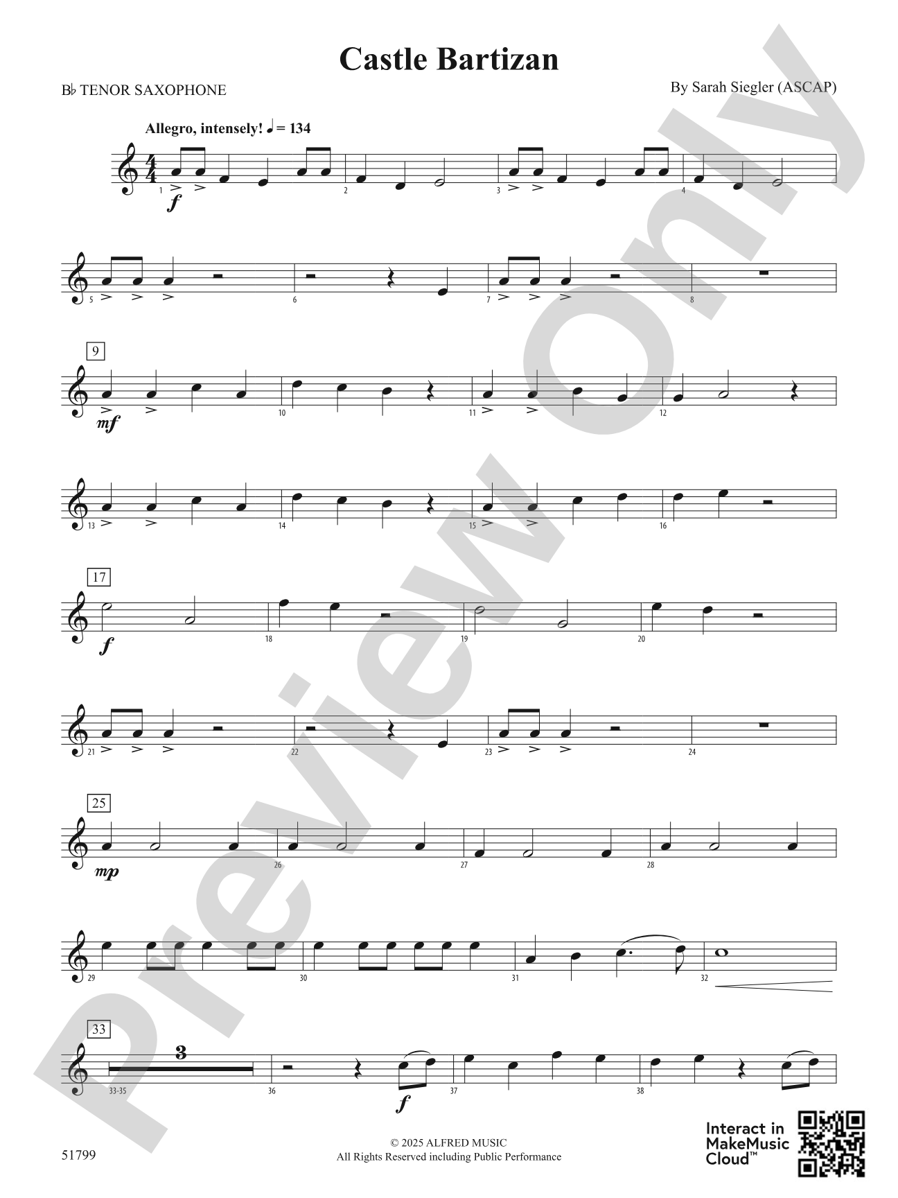 Castle Bartizan: B-flat Tenor Saxophone