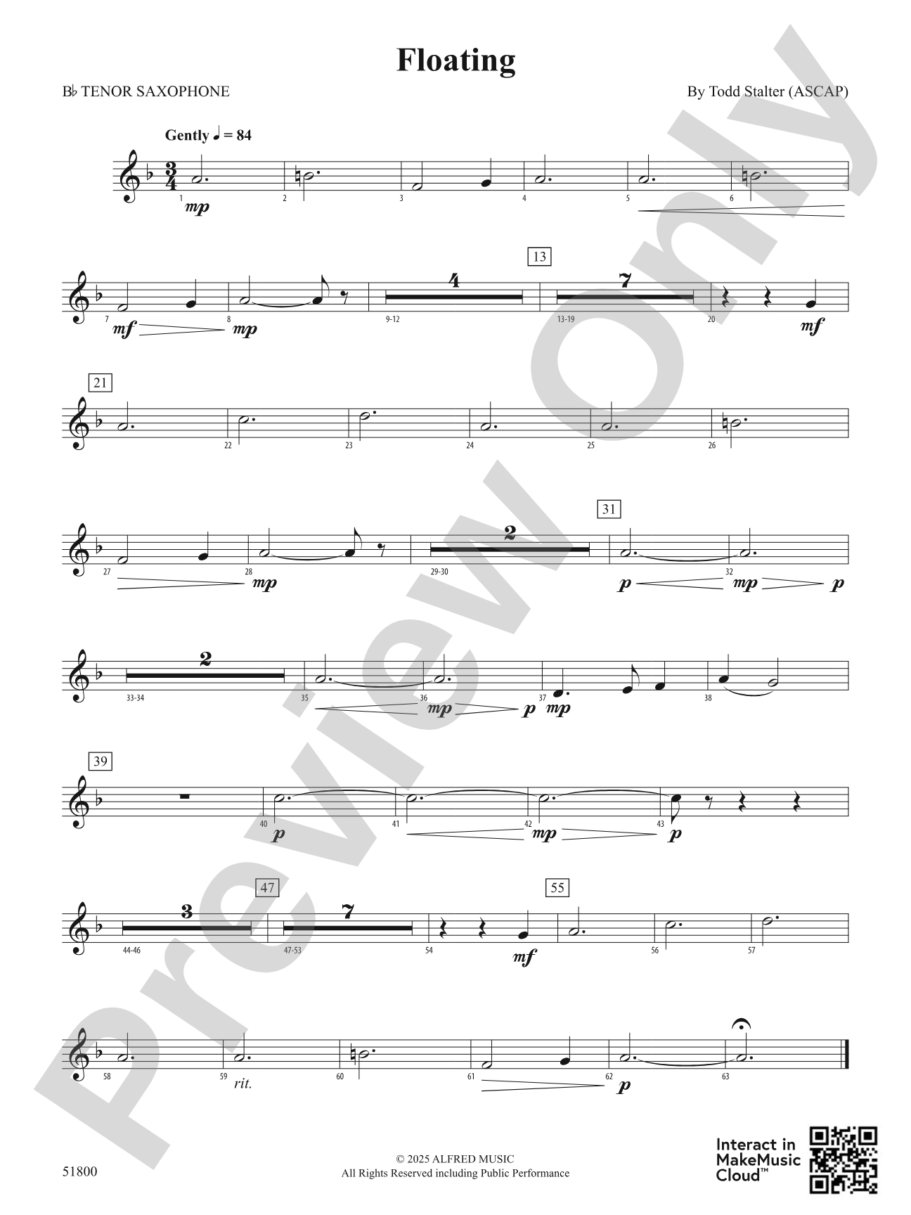 Floating: B-flat Tenor Saxophone