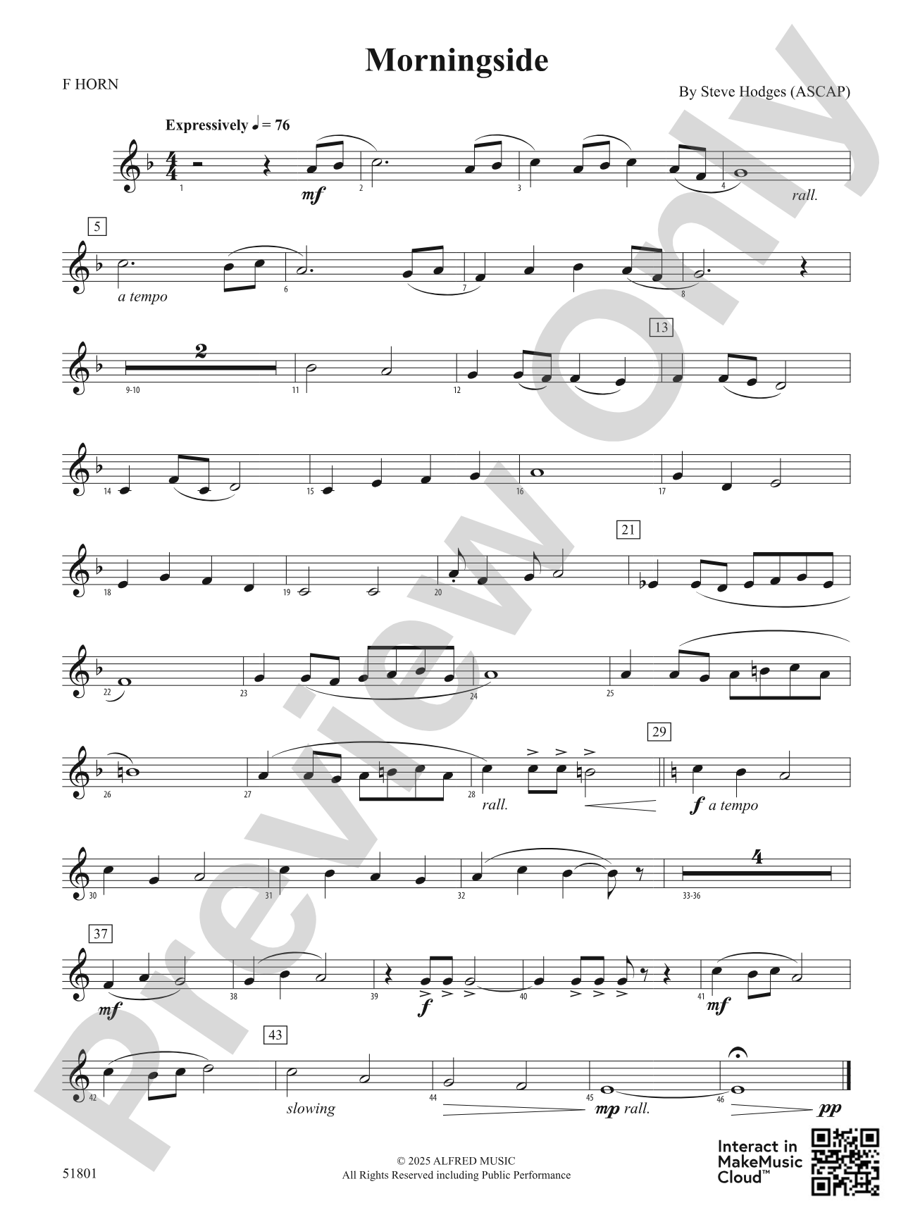 Morningside: 1st F Horn
