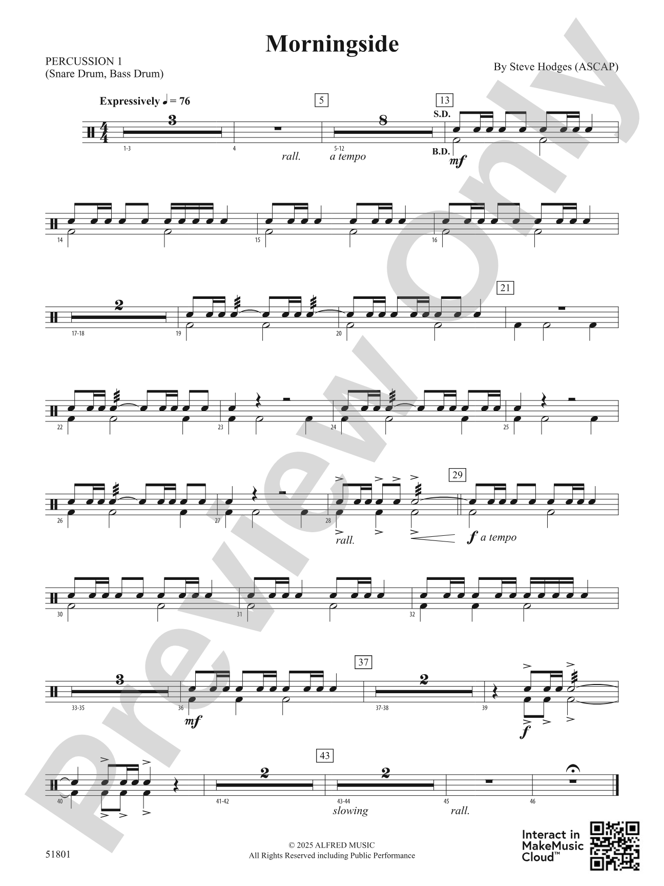 Morningside: 1st Percussion