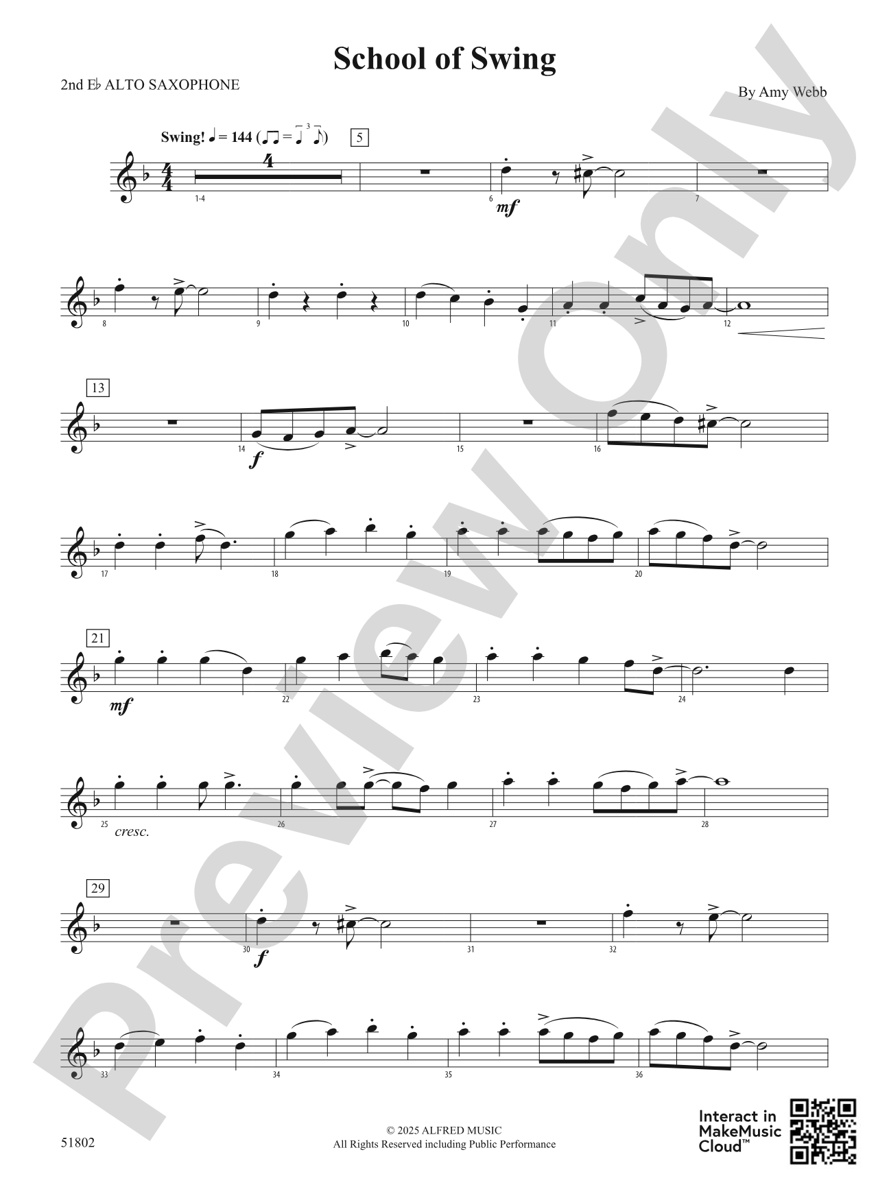 School of Swing: 2nd E-flat Alto Saxophone