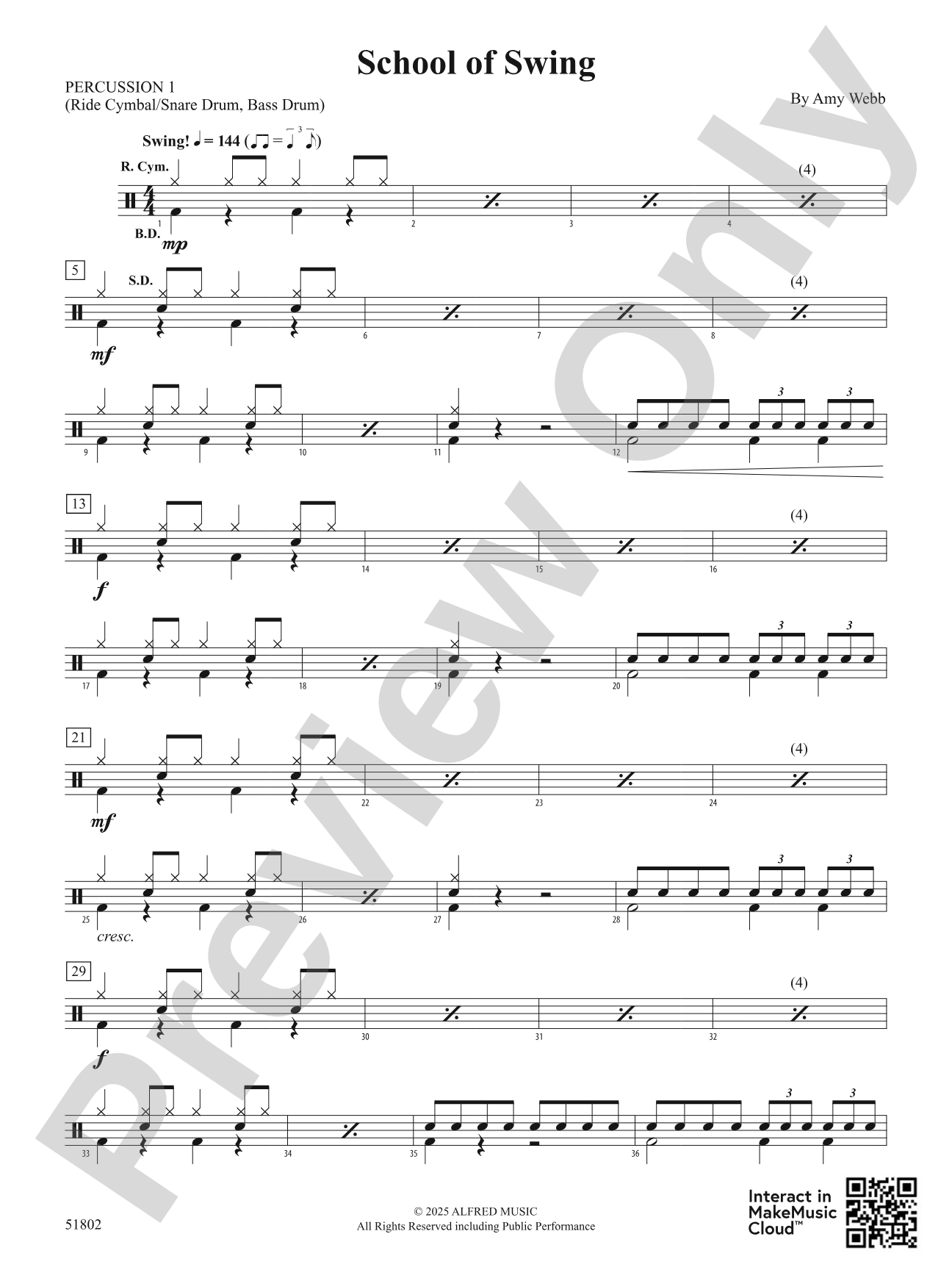 School of Swing: 1st Percussion