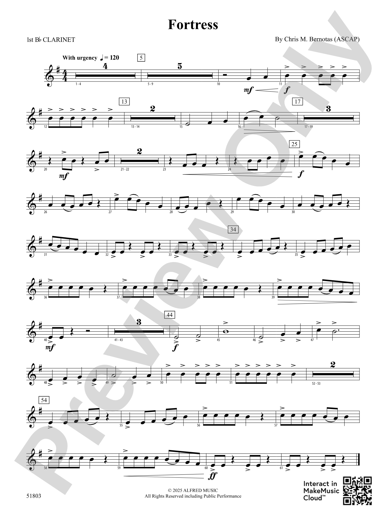 Fortress: 1st B-flat Clarinet