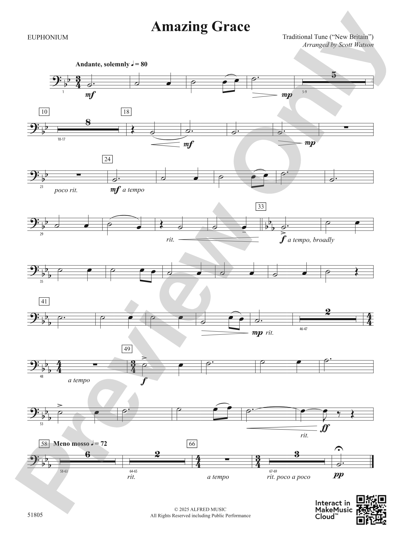 Amazing Grace: Baritone B.C.