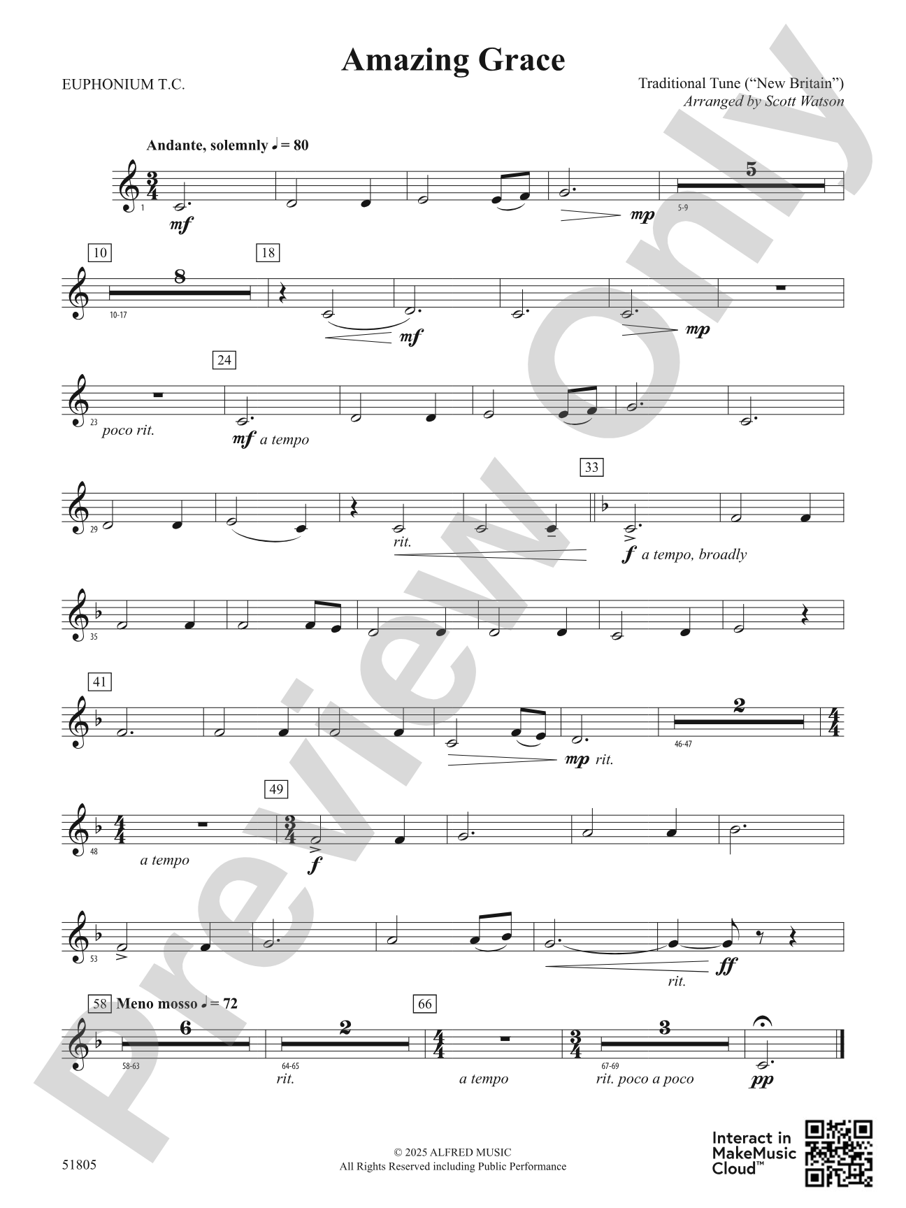 Amazing Grace: Baritone T.C.