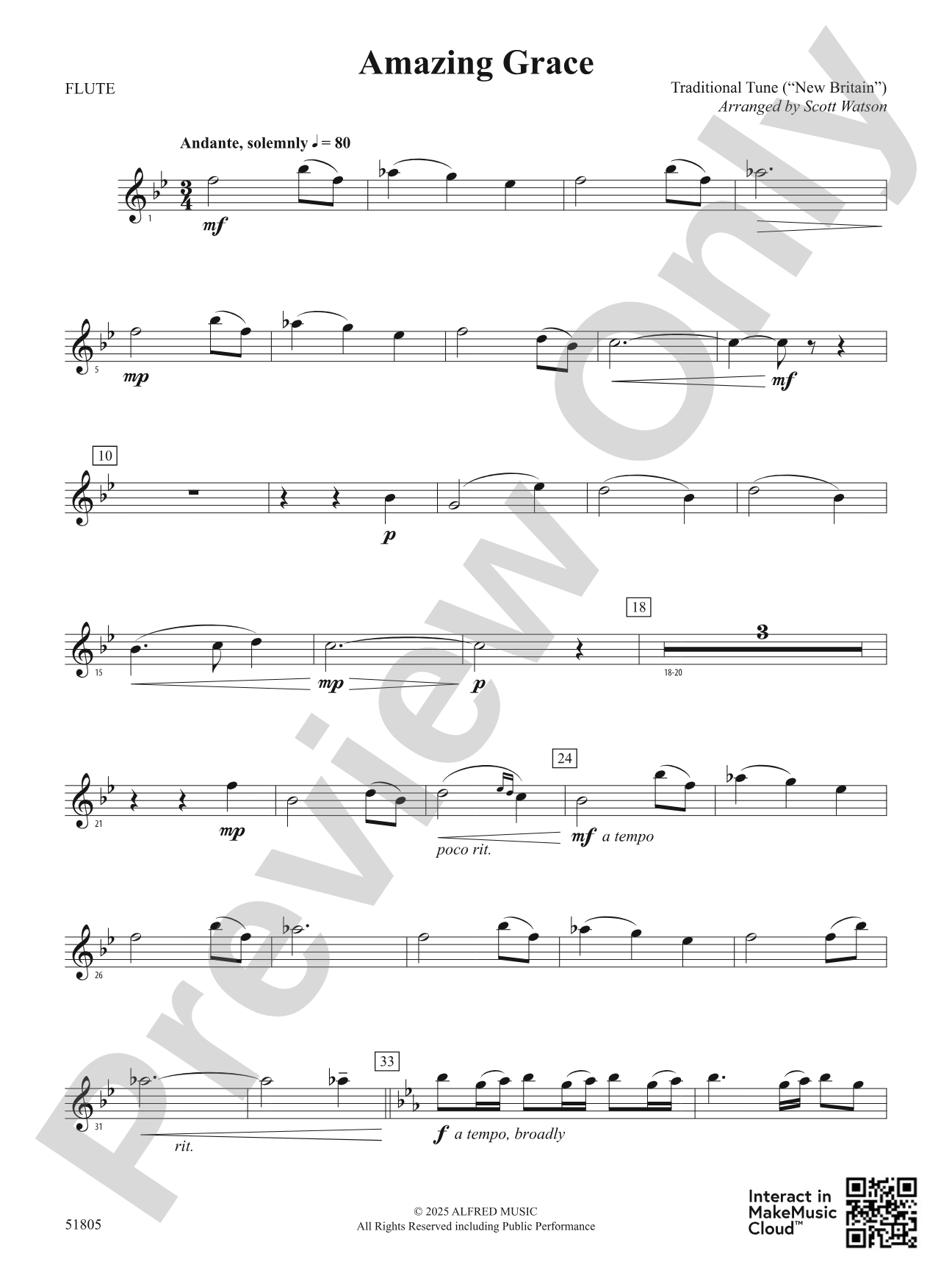 Amazing Grace: Flute