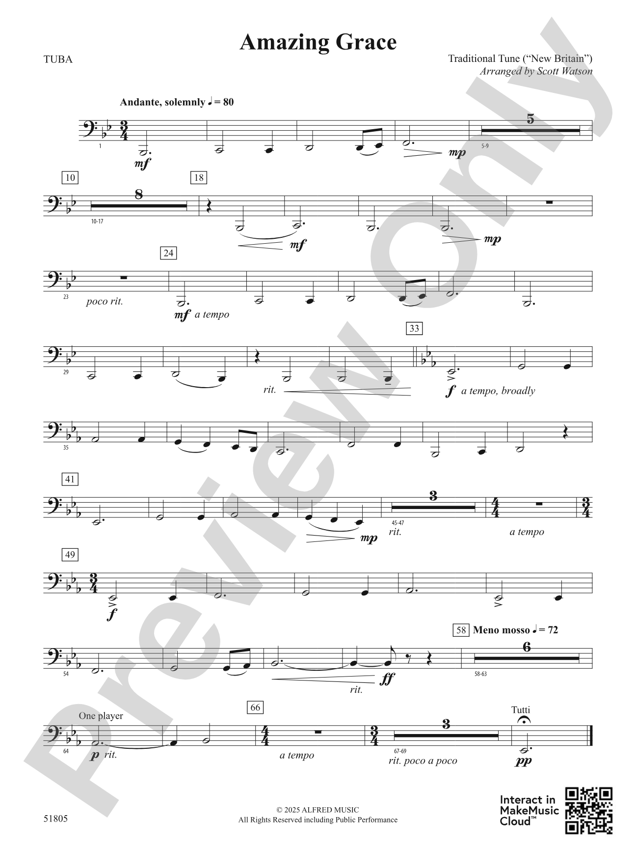 Amazing Grace: Tuba