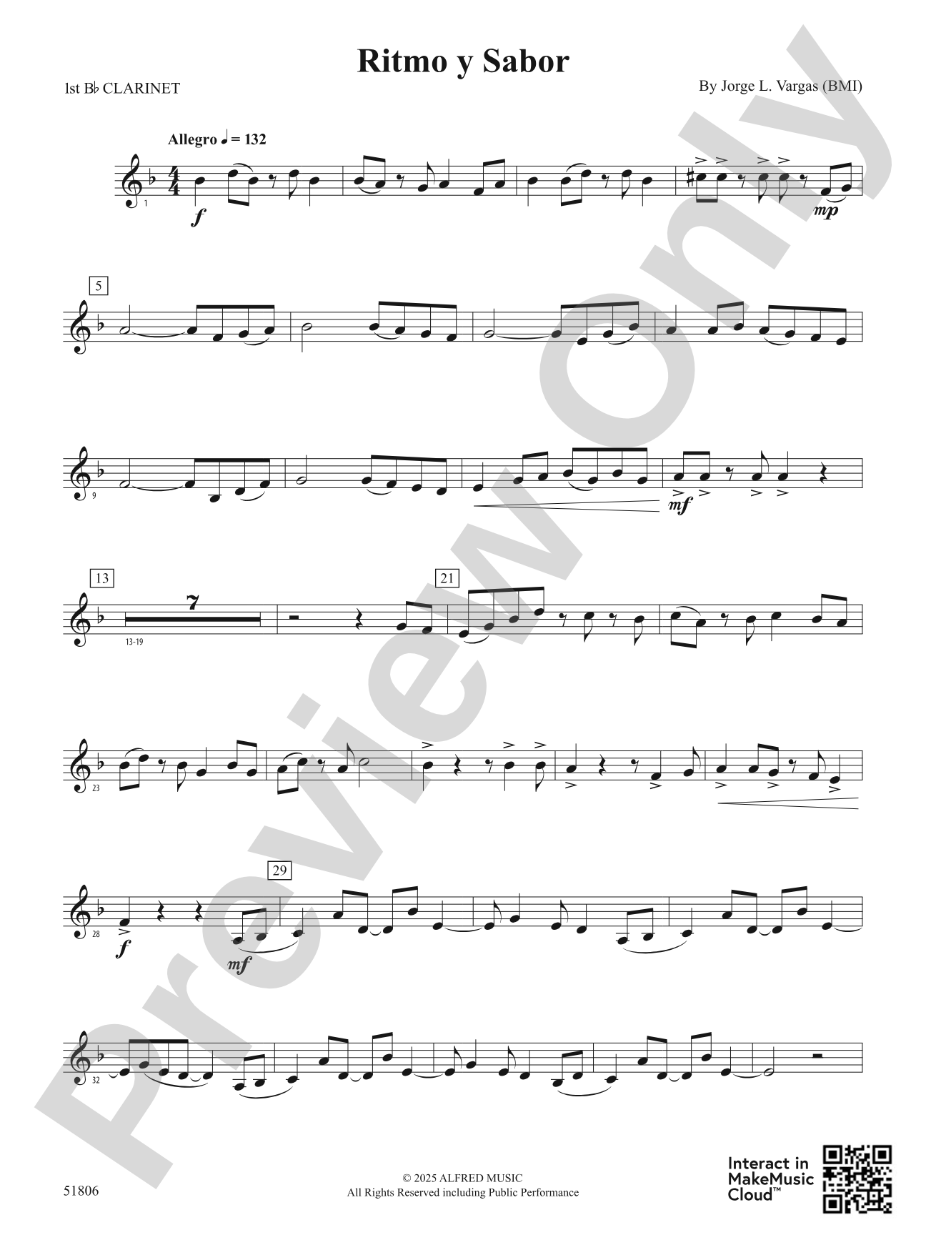Ritmo y Sabor: 1st B-flat Clarinet