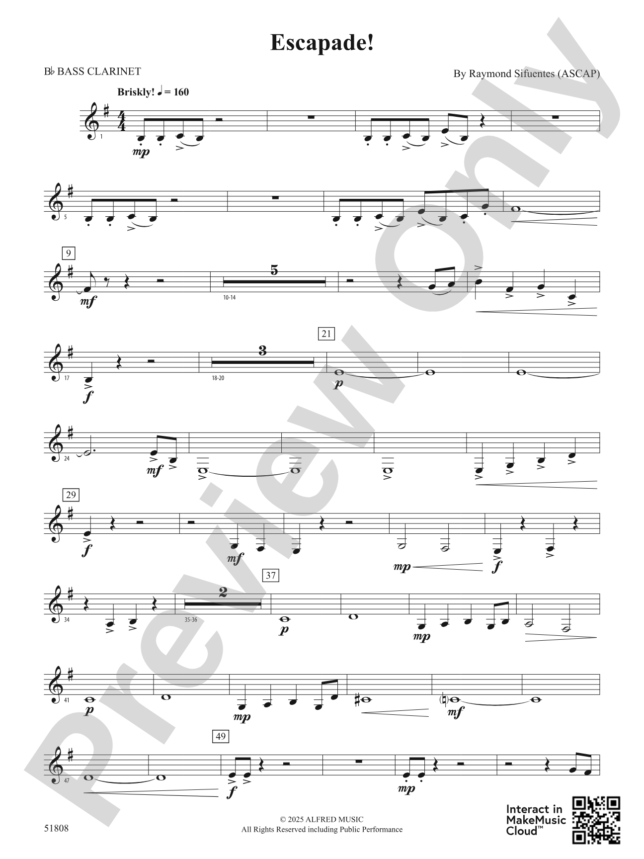 Escapade!: B-flat Bass Clarinet