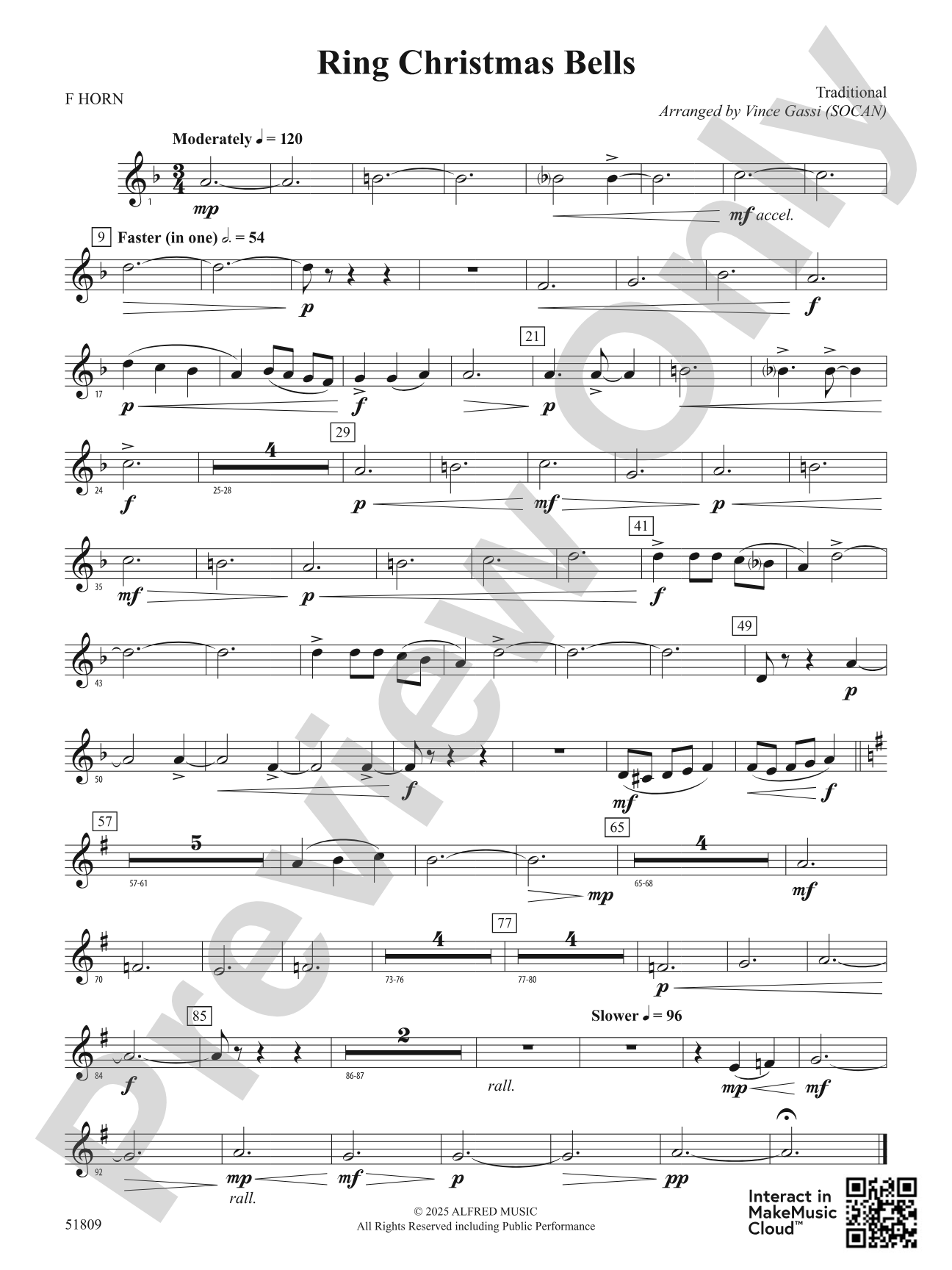 Ring Christmas Bells: 1st F Horn
