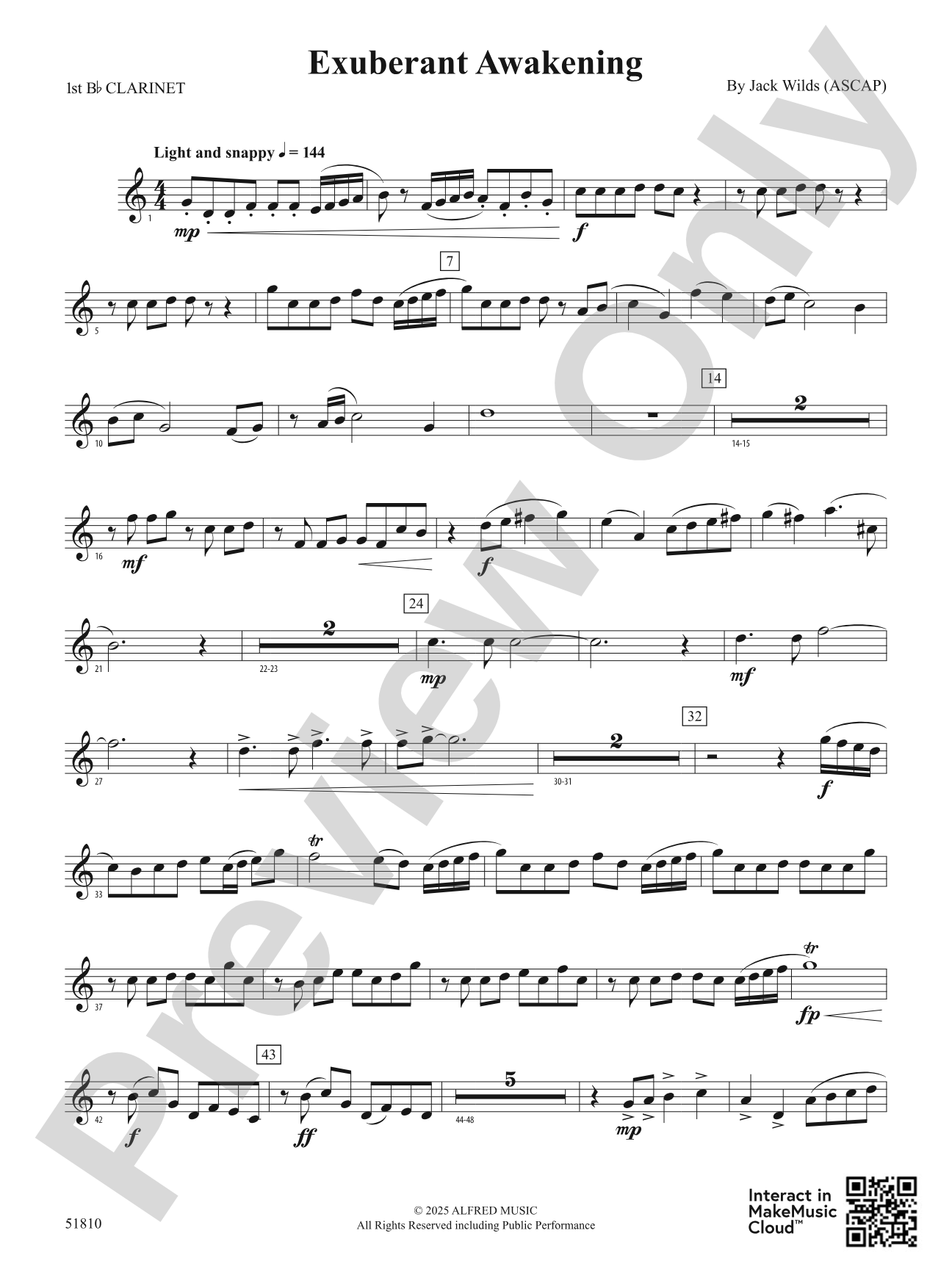 Exuberant Awakening: 1st B-flat Clarinet