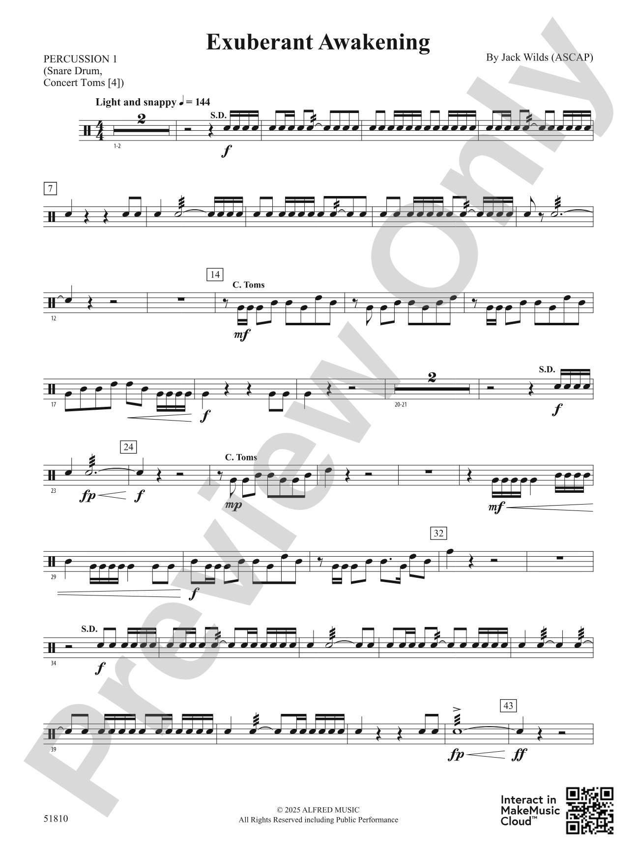 Exuberant Awakening: 1st Percussion