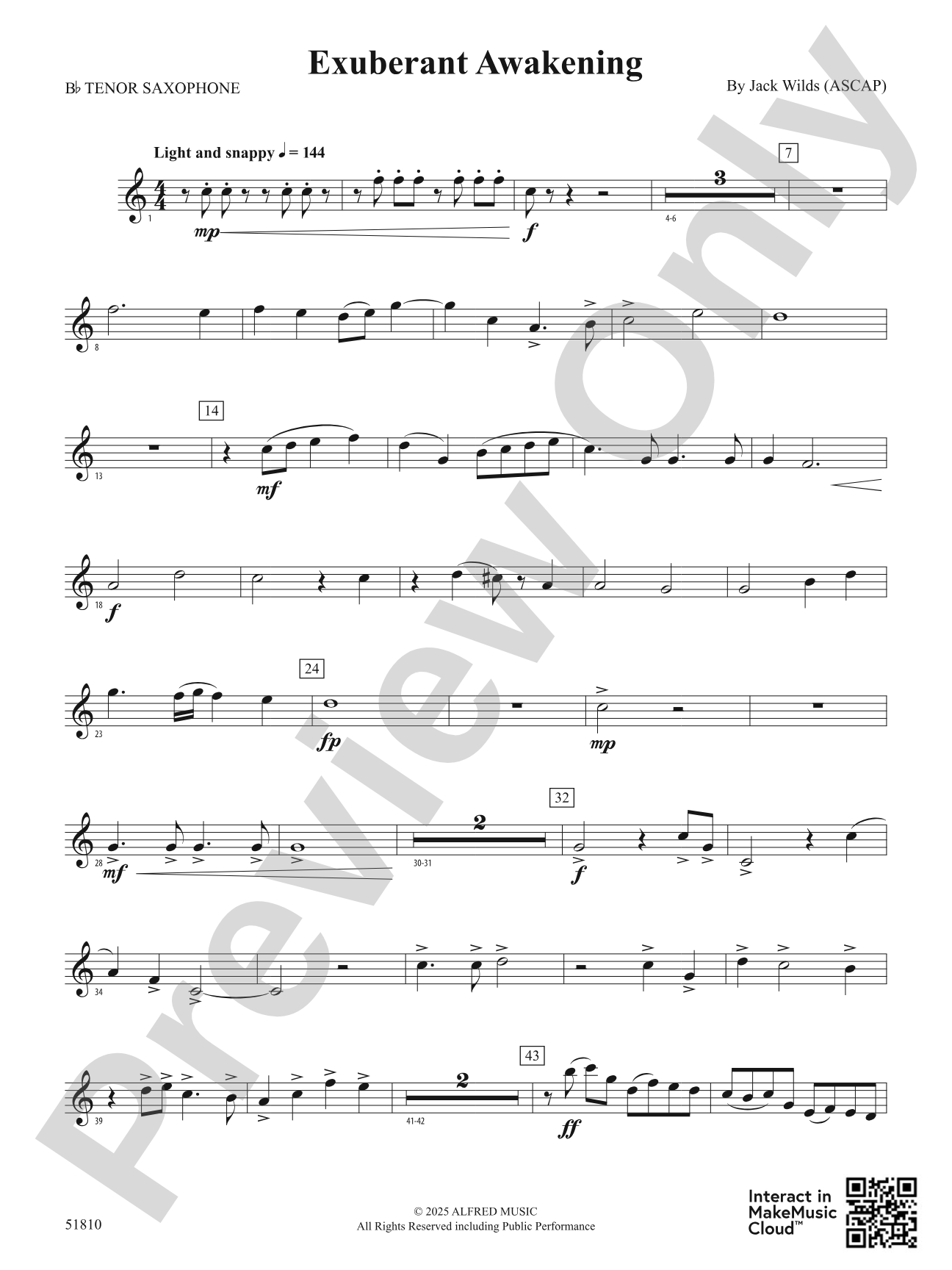 Exuberant Awakening: B-flat Tenor Saxophone