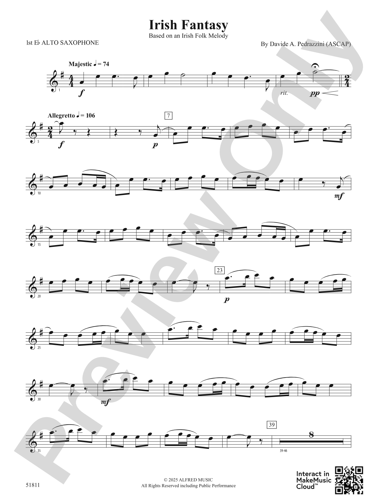 Irish Fantasy: E-flat Alto Saxophone