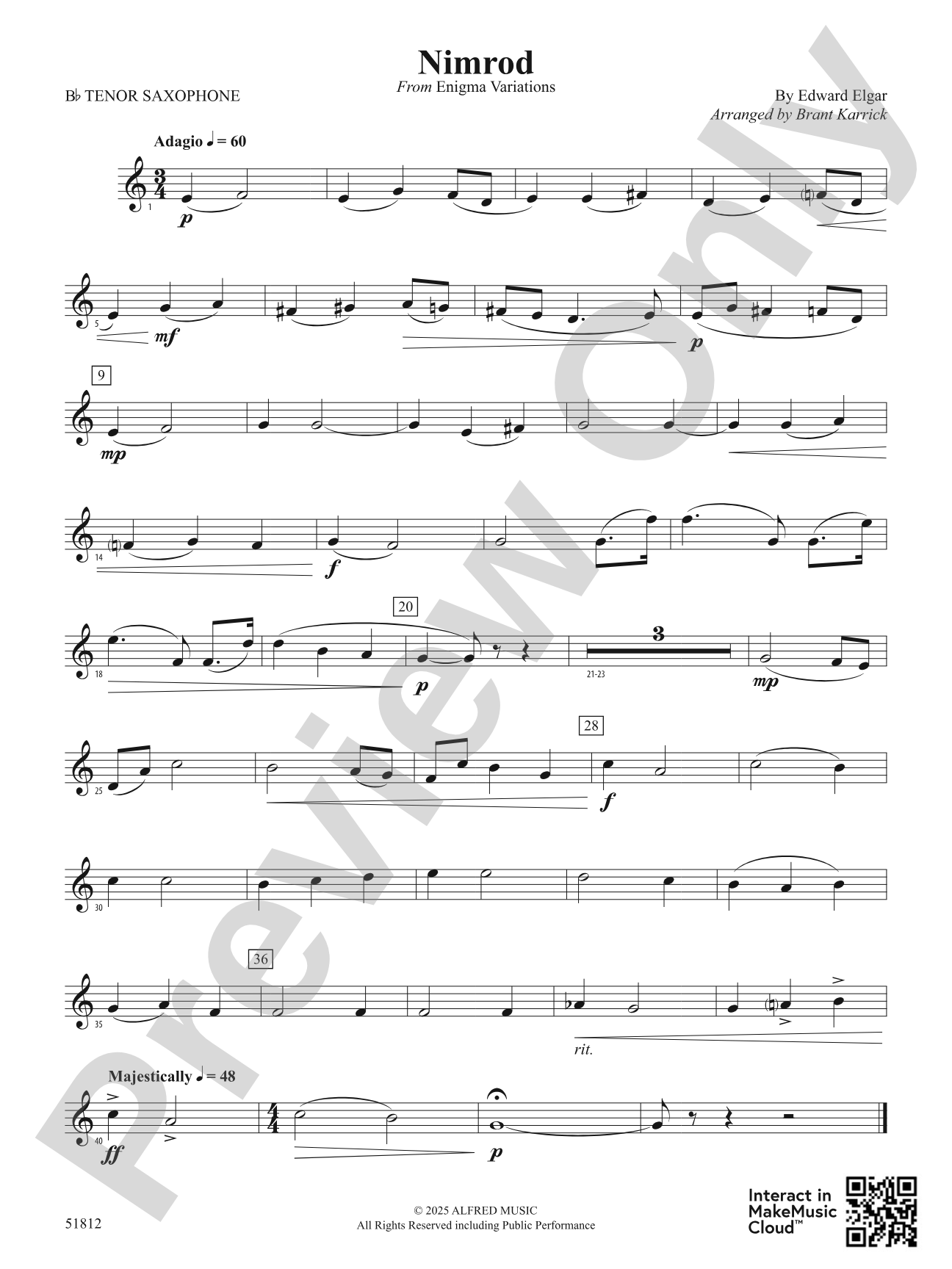 Nimrod: B-flat Tenor Saxophone