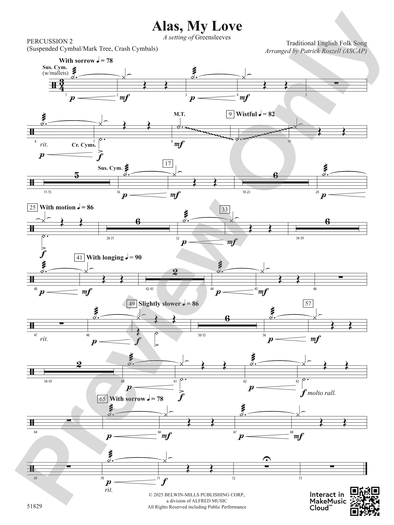 Alas, My Love: 2nd Percussion