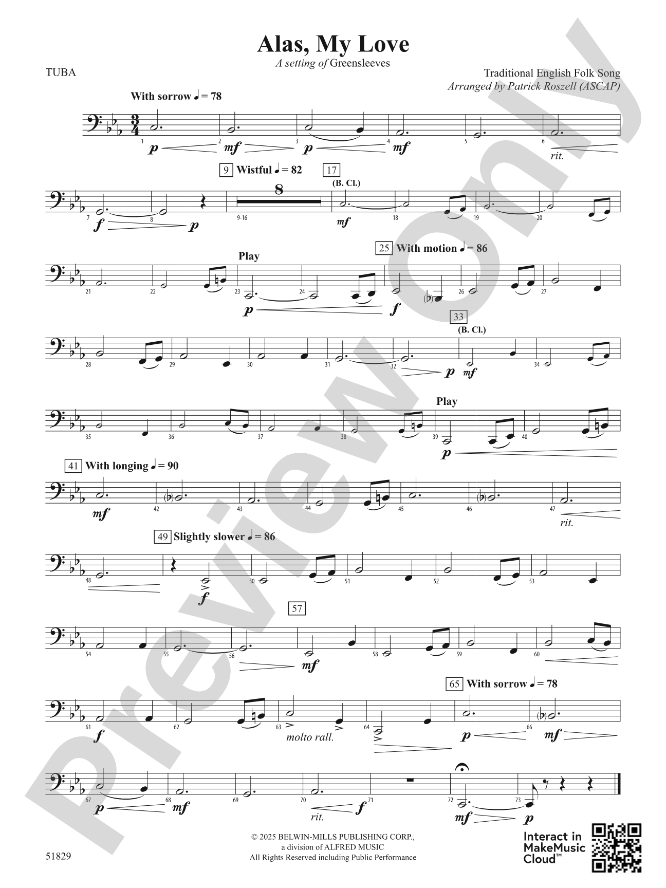 Alas, My Love: Tuba
