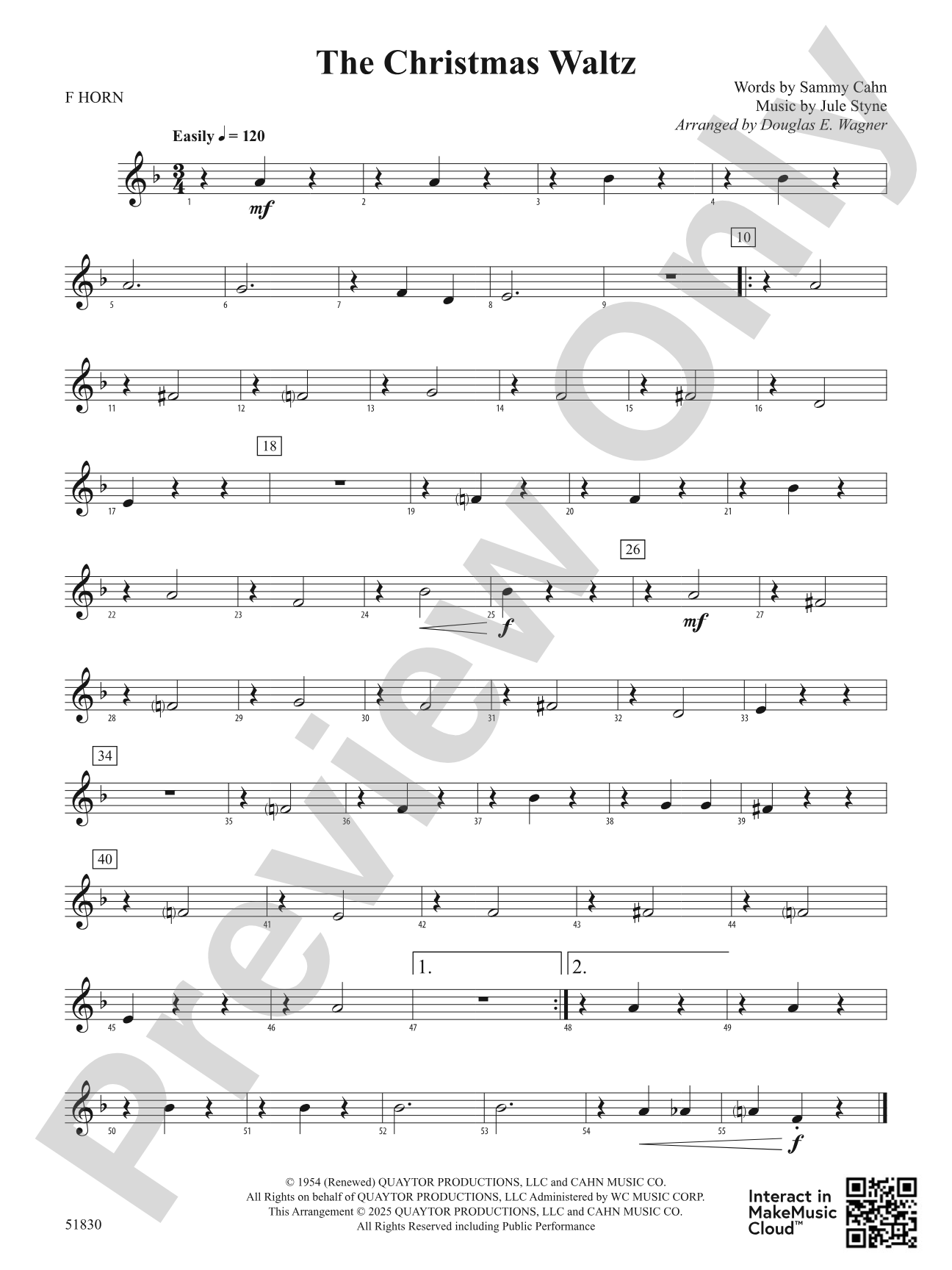 The Christmas Waltz: 1st F Horn