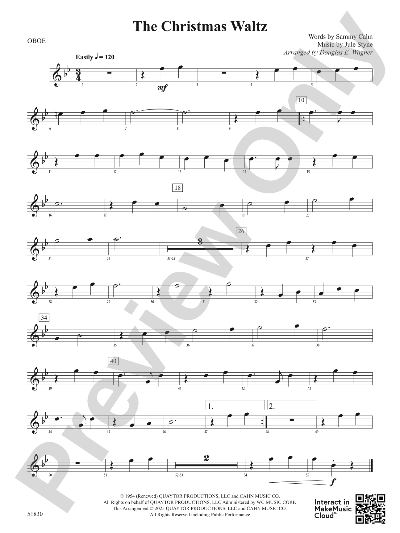 The Christmas Waltz: Oboe