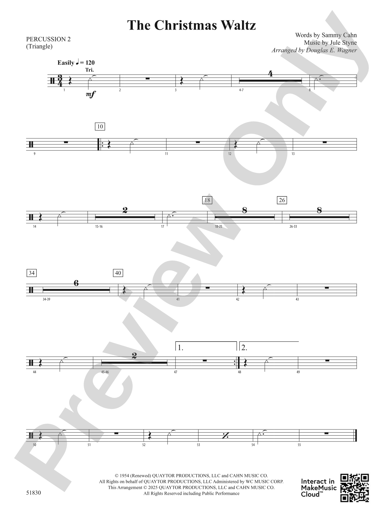 The Christmas Waltz: 2nd Percussion