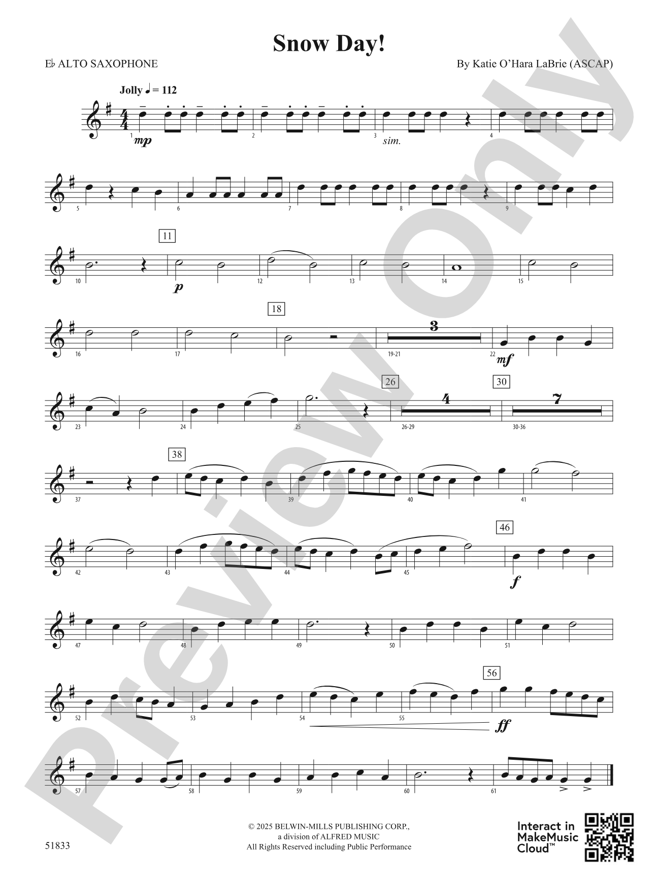 Snow Day!: E-flat Alto Saxophone
