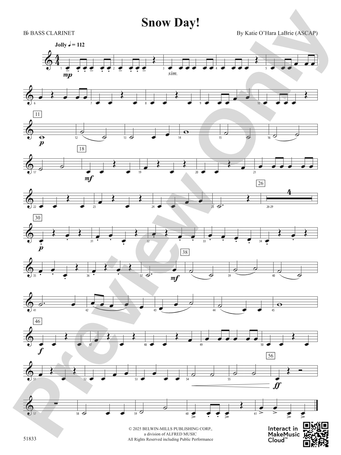 Snow Day!: B-flat Bass Clarinet