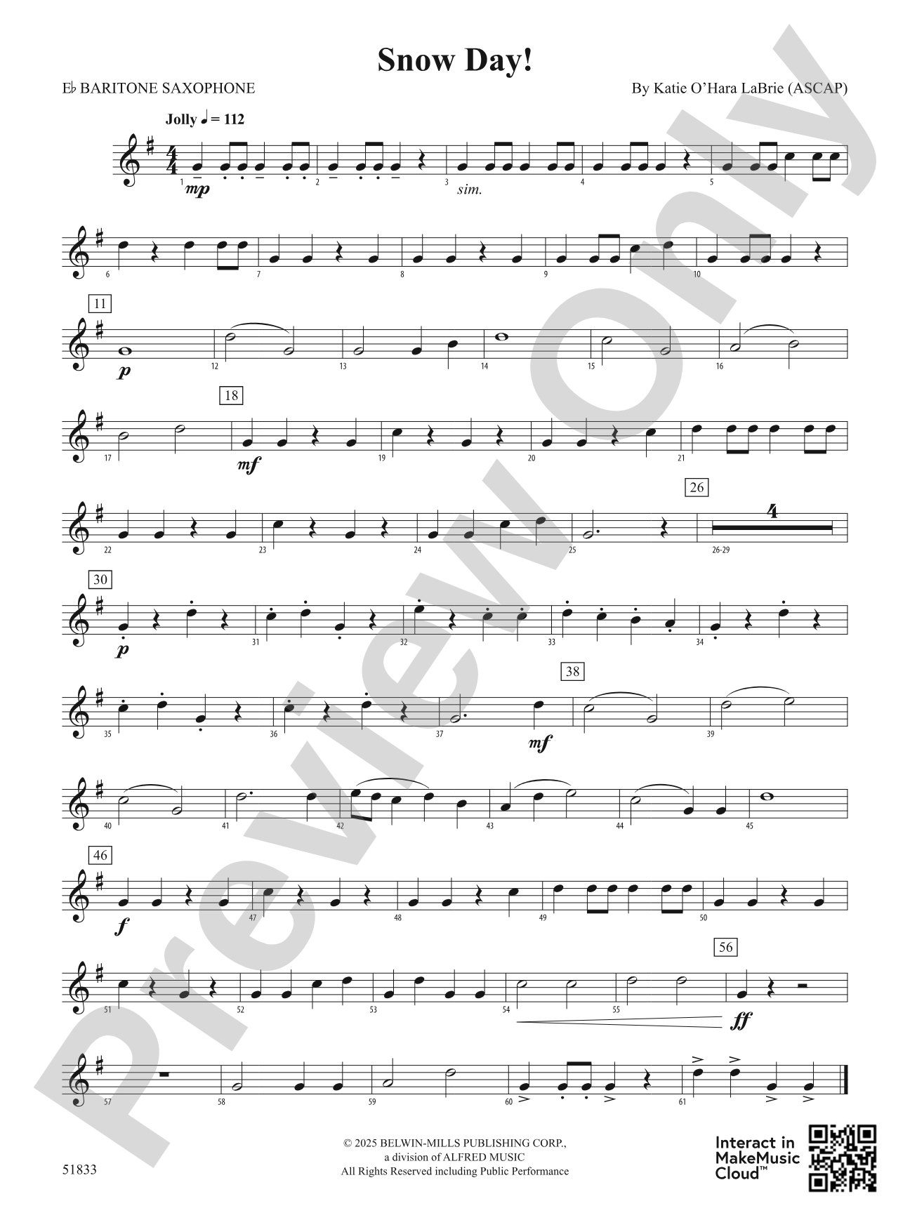 Snow Day!: E-flat Baritone Saxophone