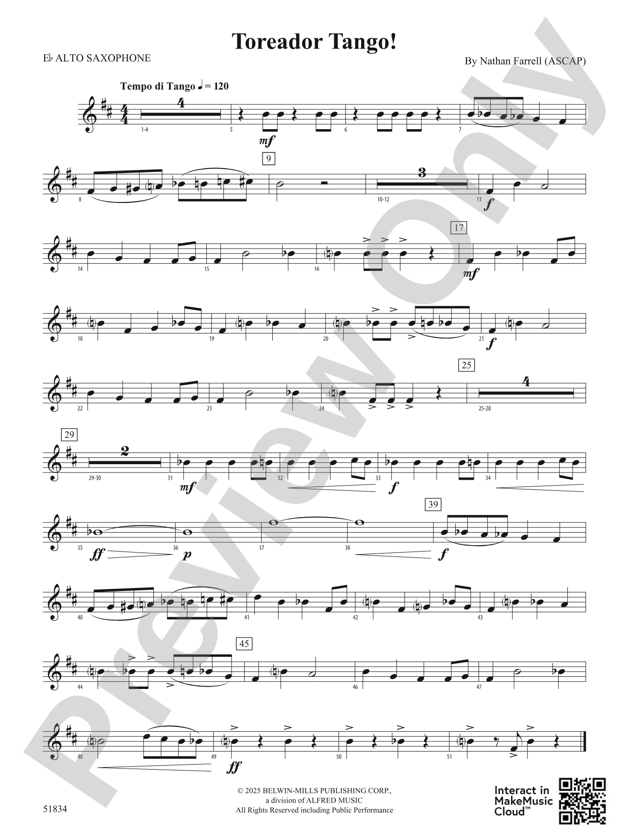 Toreador Tango!: E-flat Alto Saxophone