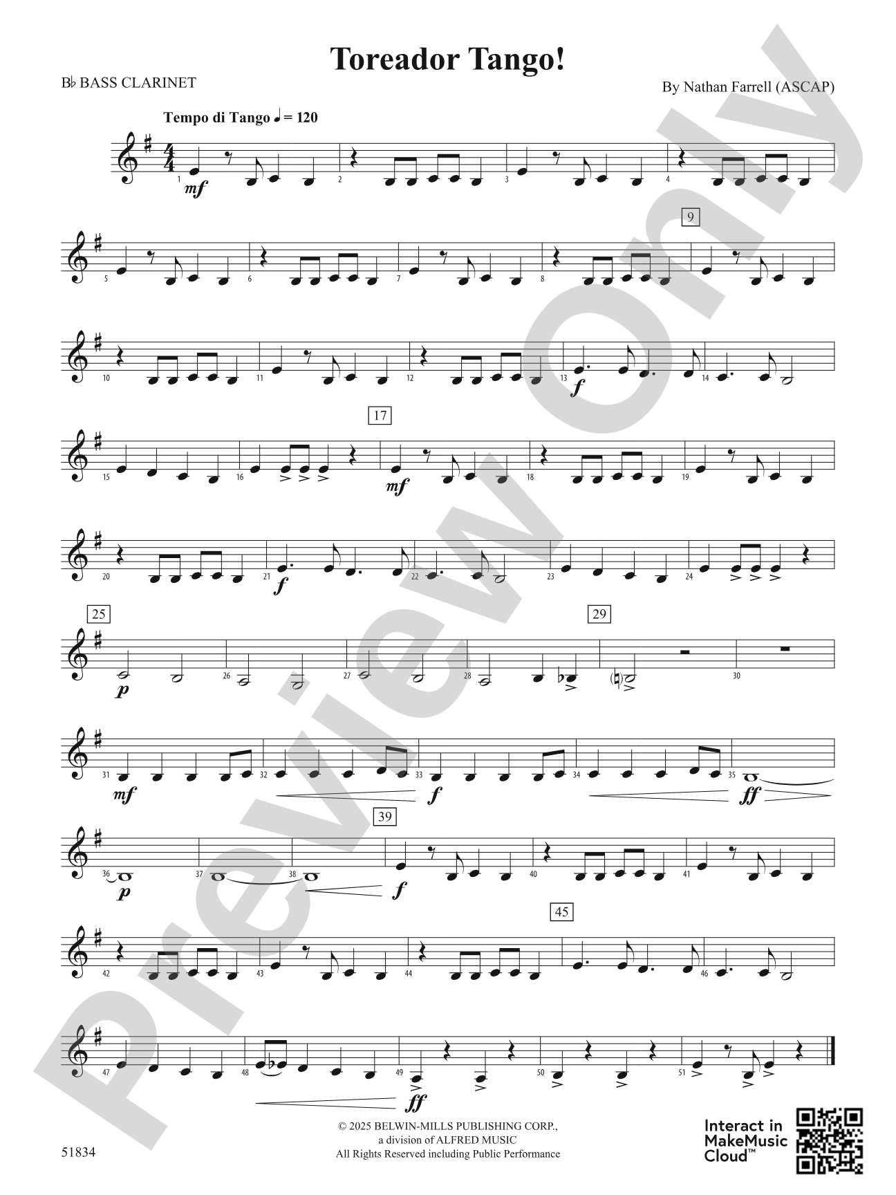 Toreador Tango!: B-flat Bass Clarinet