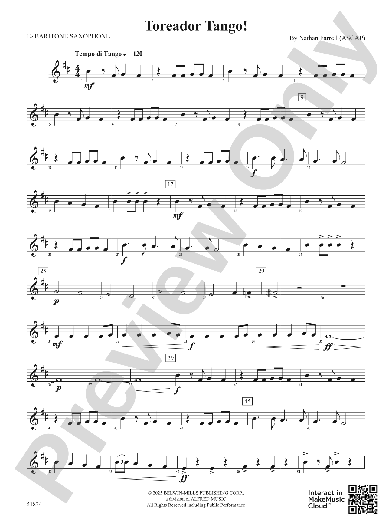 Toreador Tango!: E-flat Baritone Saxophone