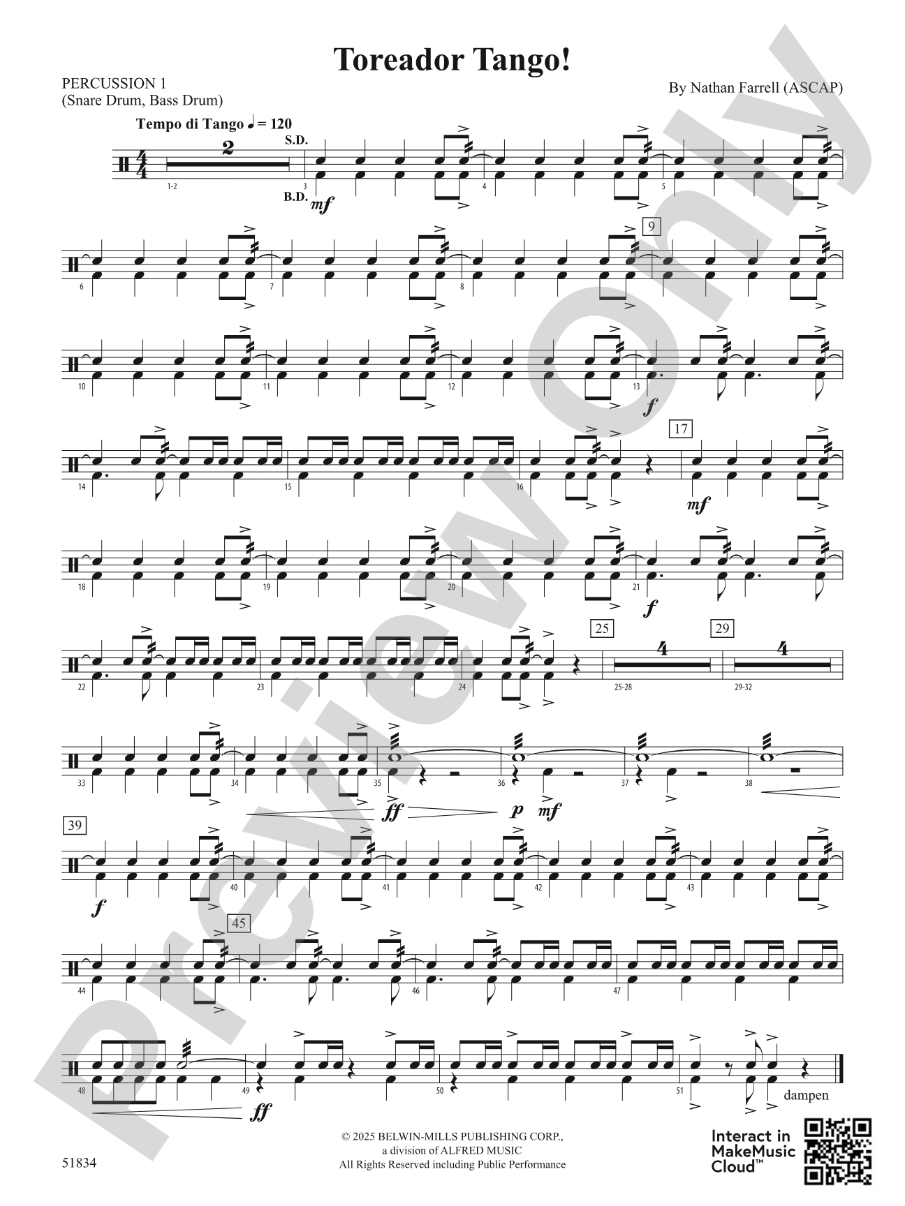 Toreador Tango!: 1st Percussion