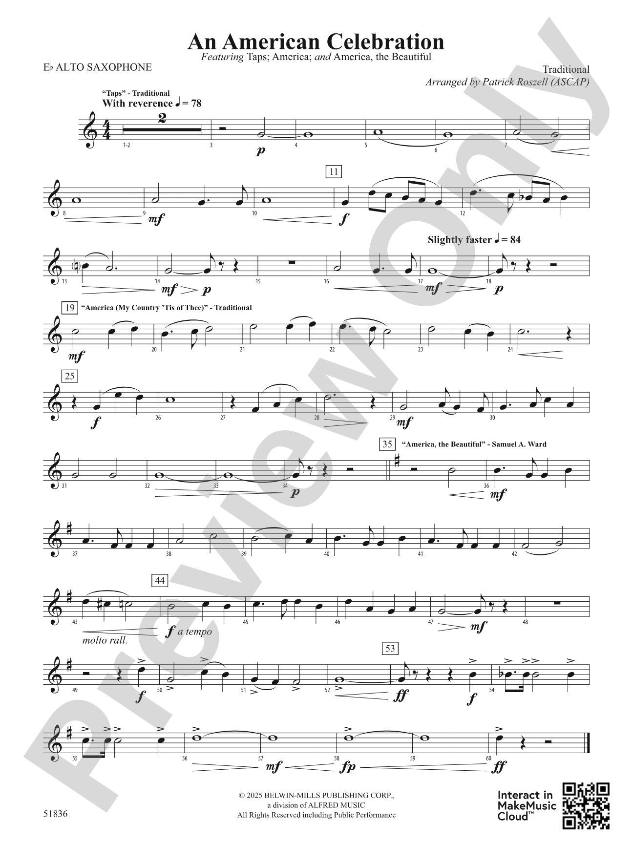 An American Celebration: E-flat Alto Saxophone