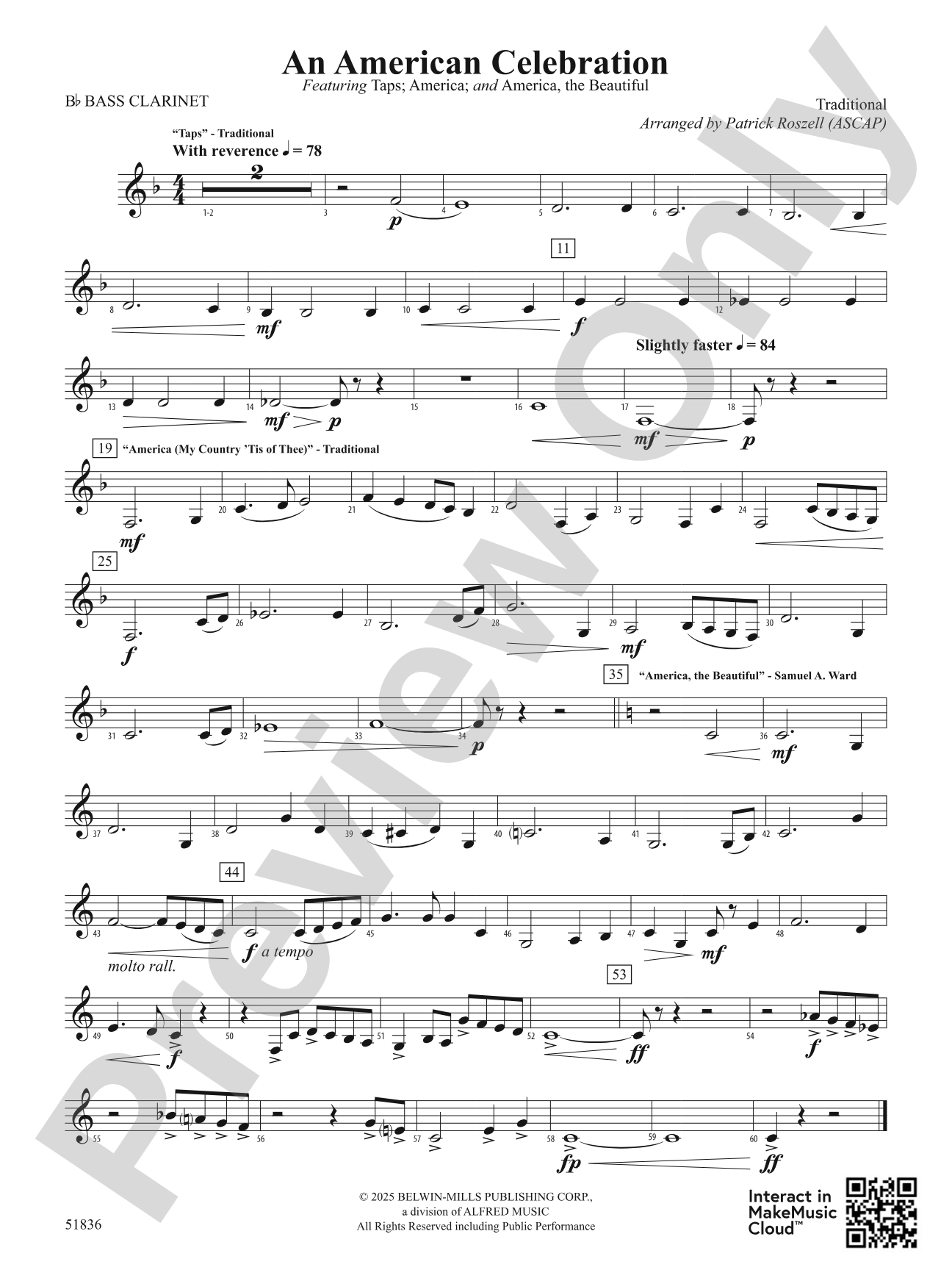 An American Celebration: B-flat Bass Clarinet