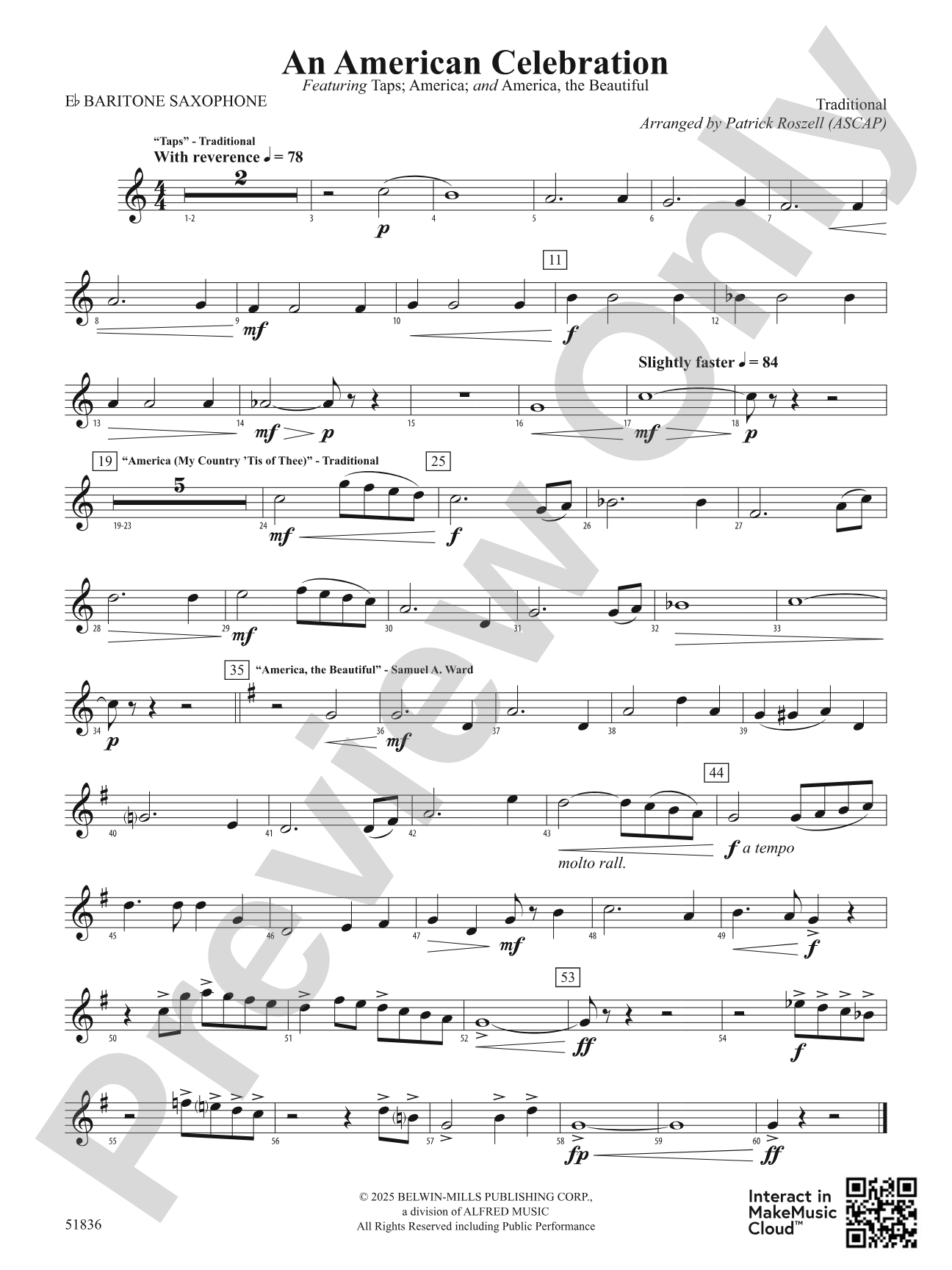 An American Celebration: E-flat Baritone Saxophone