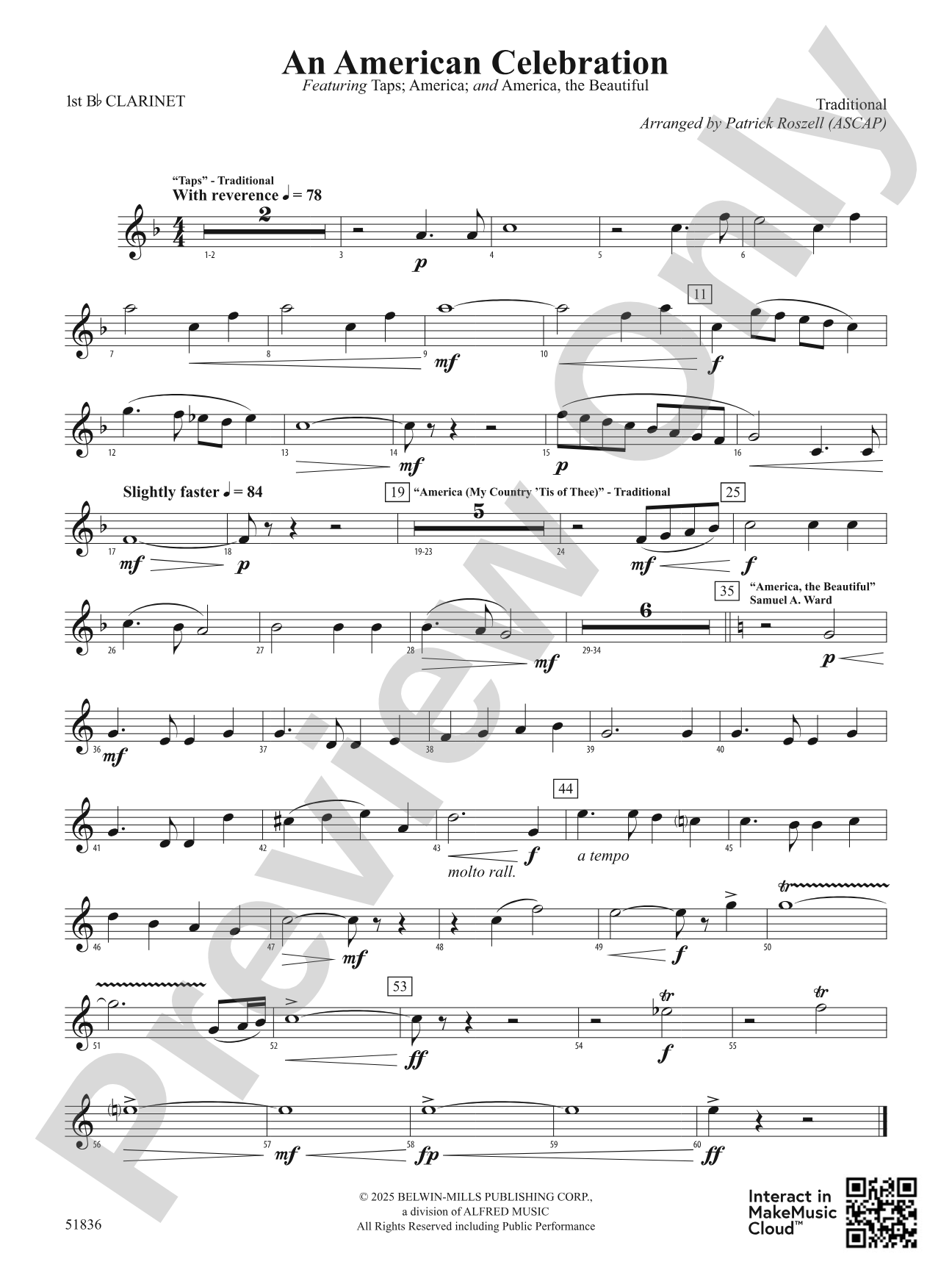 An American Celebration: 1st B-flat Clarinet