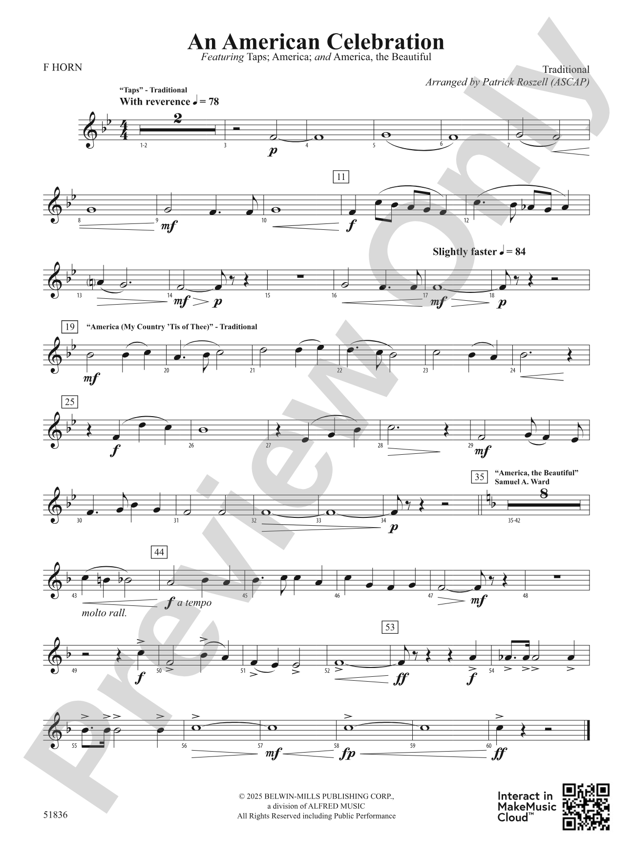 An American Celebration: 1st F Horn