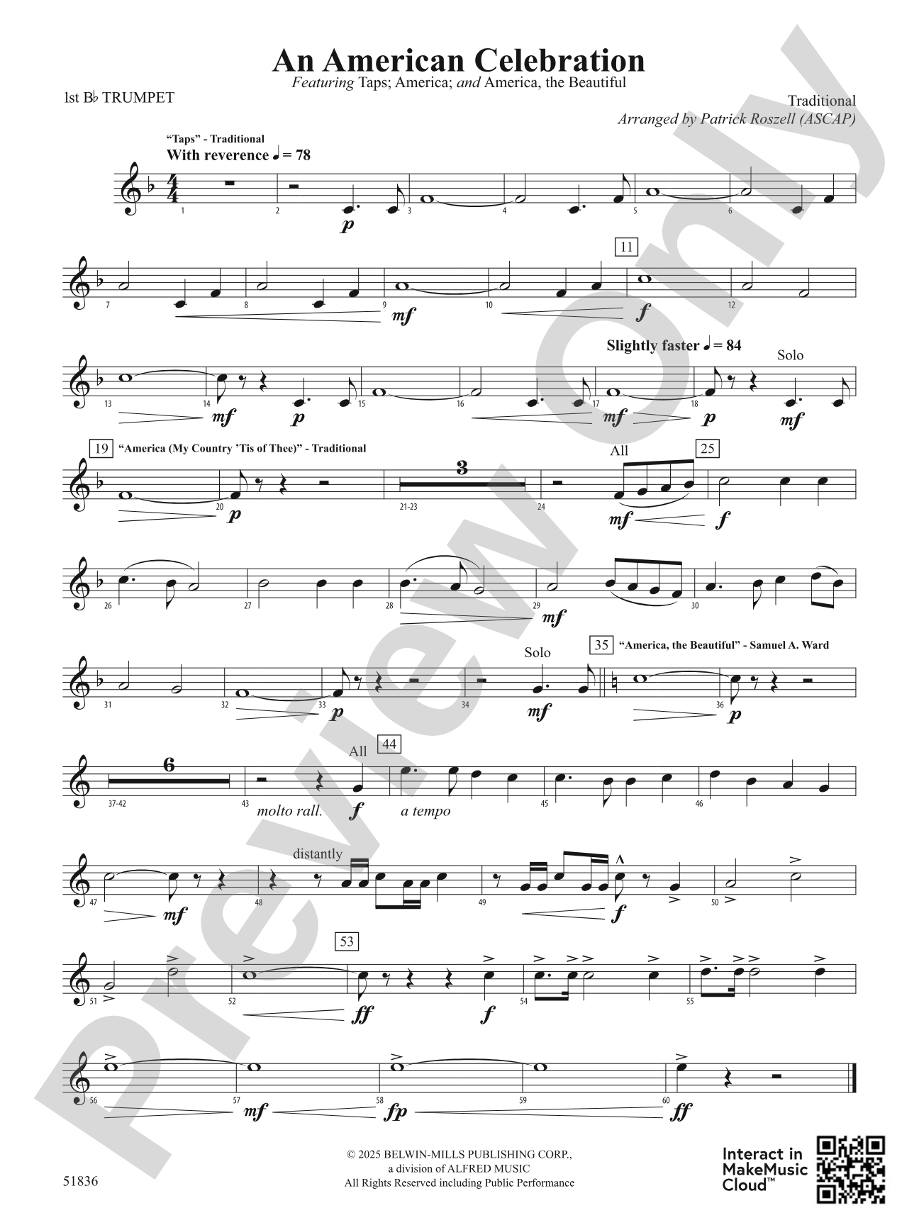 An American Celebration: 1st B-flat Trumpet