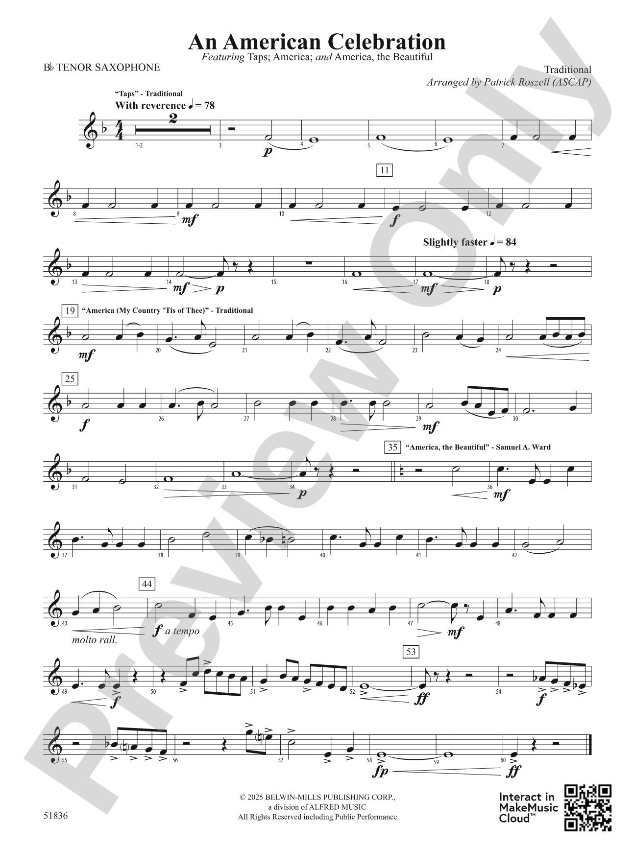 An American Celebration: B-flat Tenor Saxophone