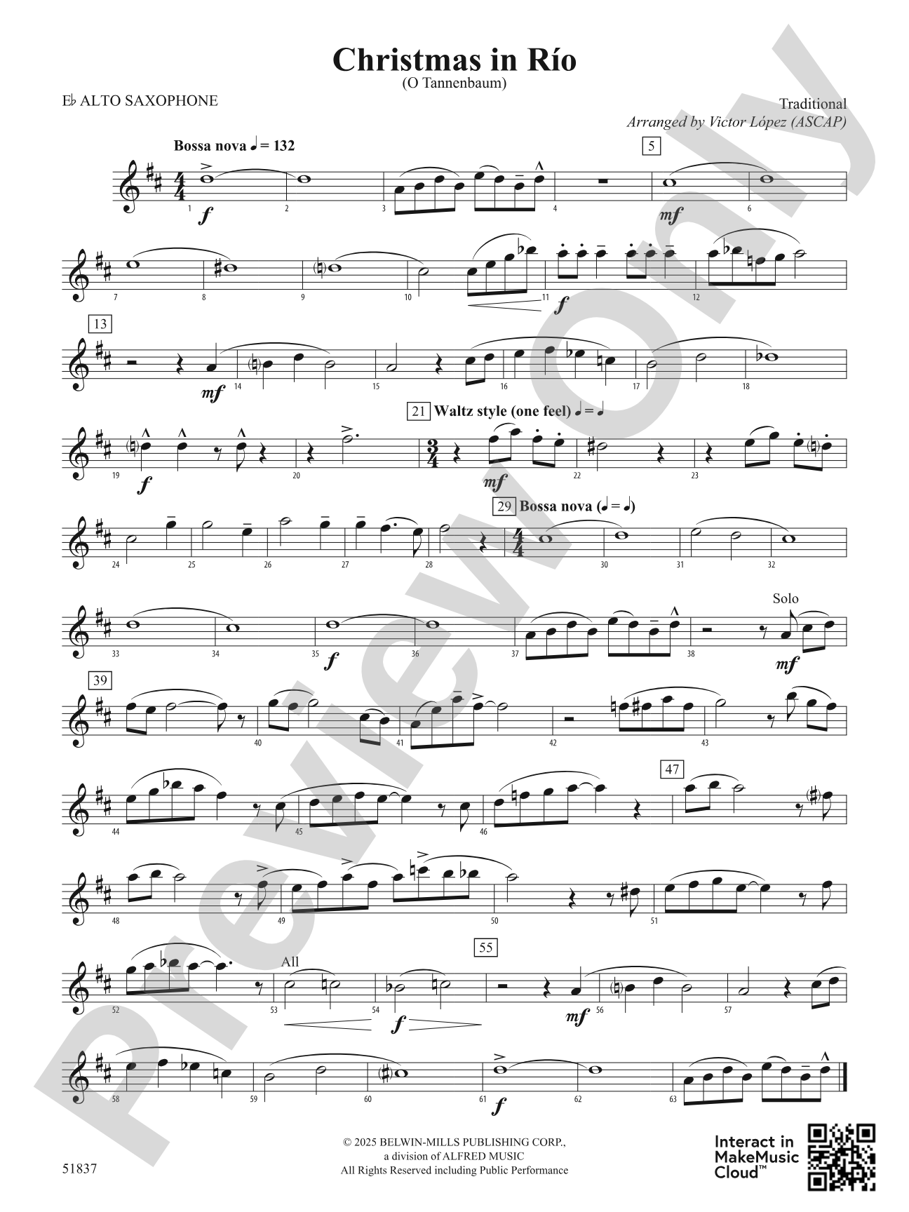 Christmas in Río: E-flat Alto Saxophone